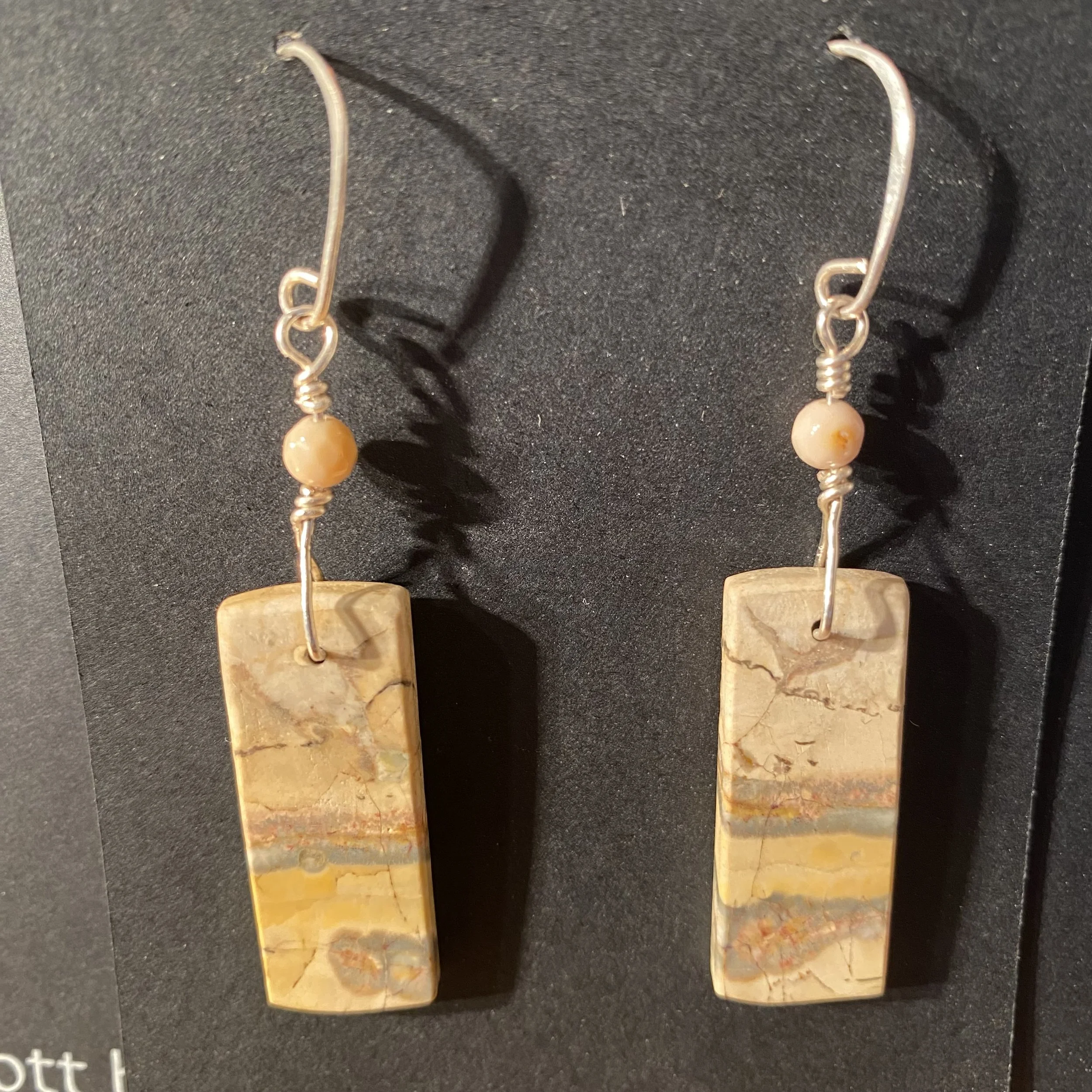 Yellow Galaxy Jasper  Earrings