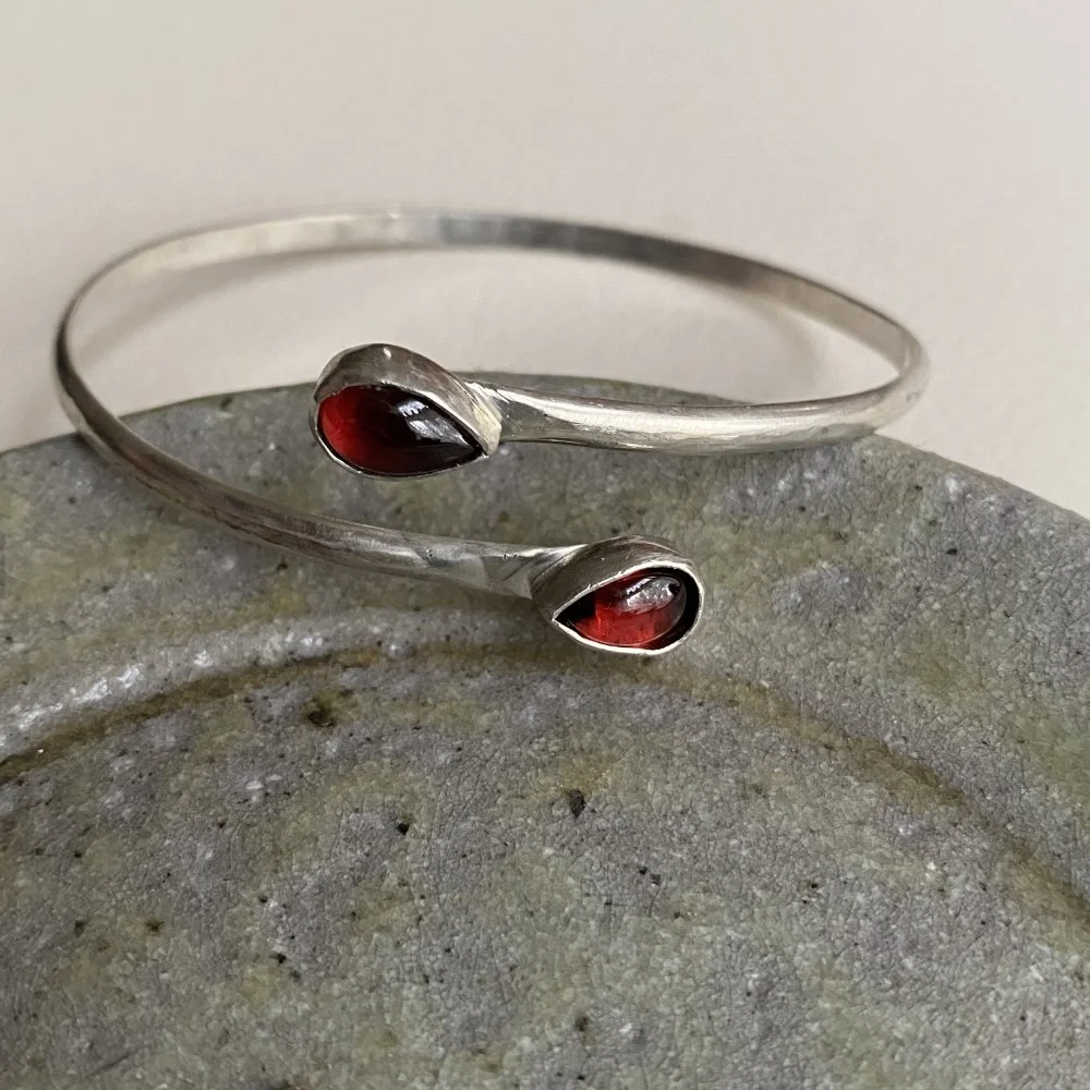 Garnet Bangle Bracelet