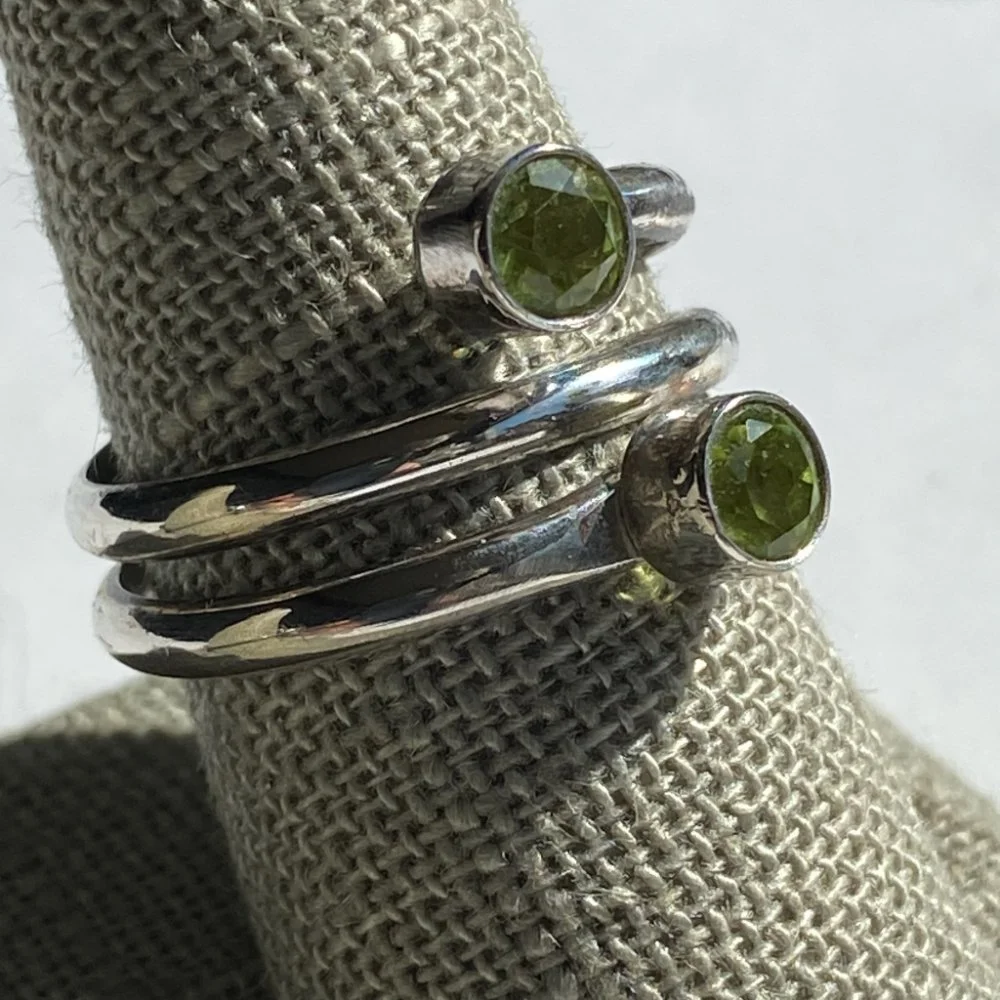Peridot Spiral Ring