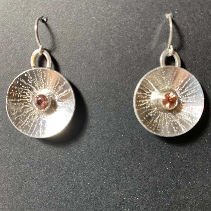 Tourmaline Sterling Petal Earrings