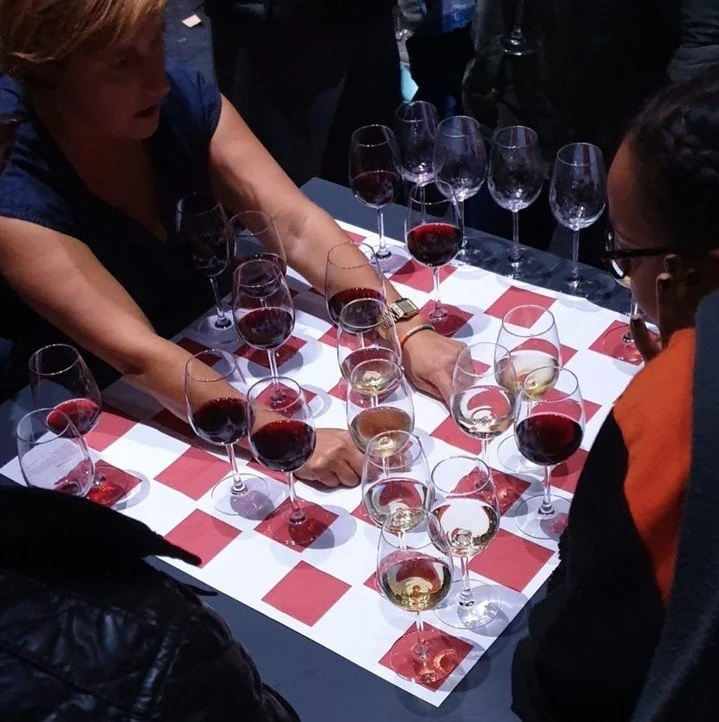 We take chess very seriously 🍷-- 📷: @michaelgaubert