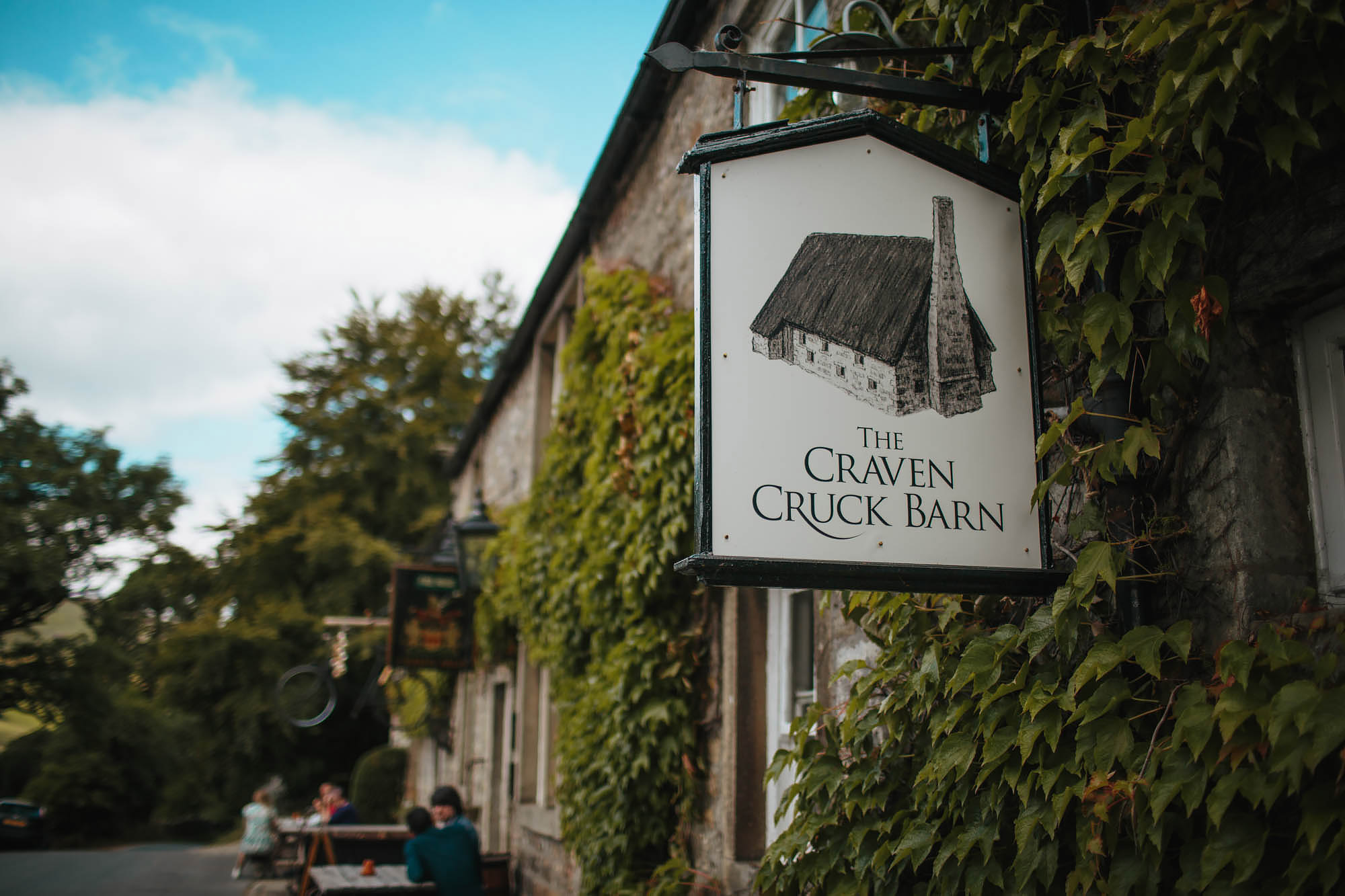 Sign for the Craven Arms Cruck Barn Wedding 