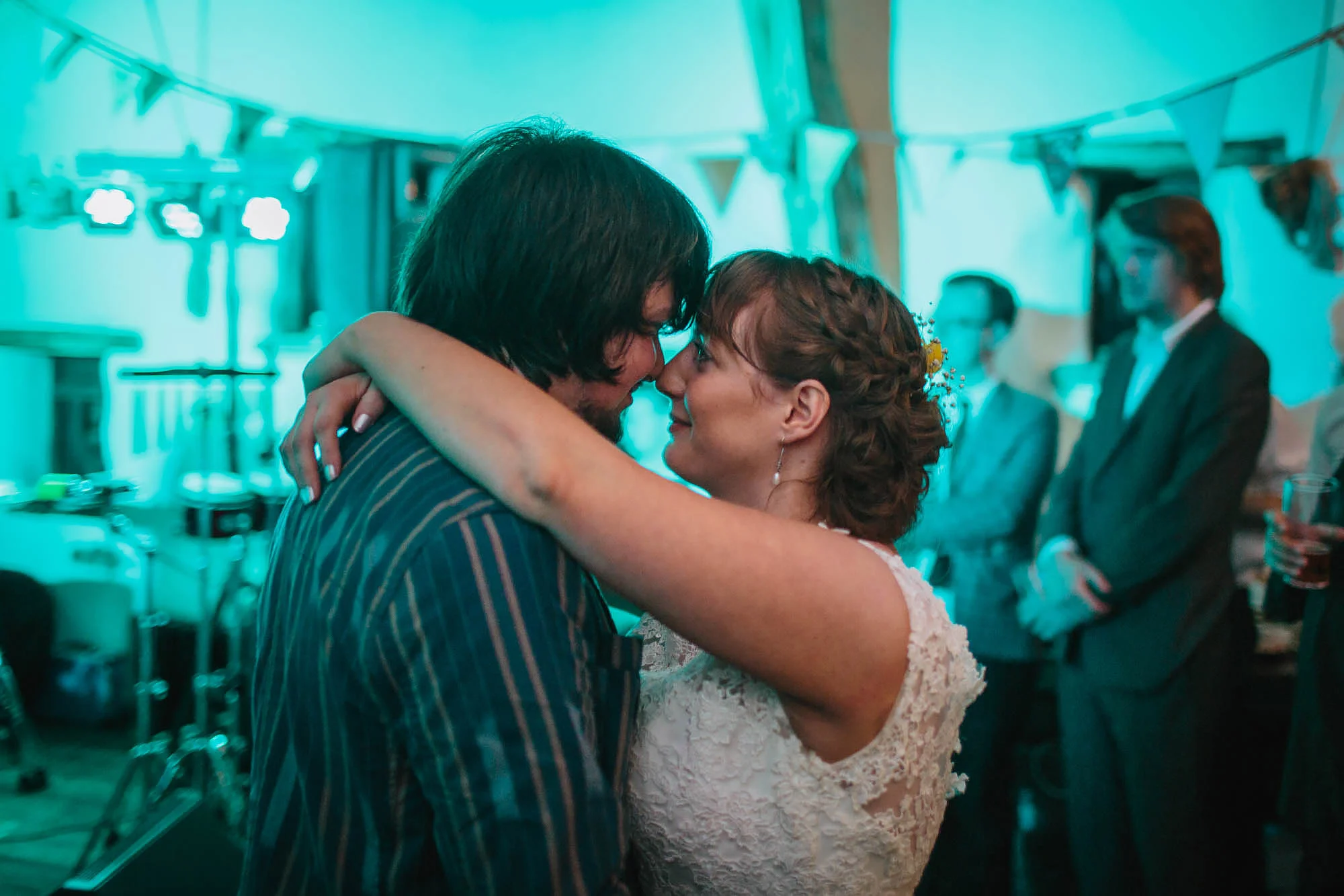 Bride and groom first dance at Craven Arms Cruck Barn