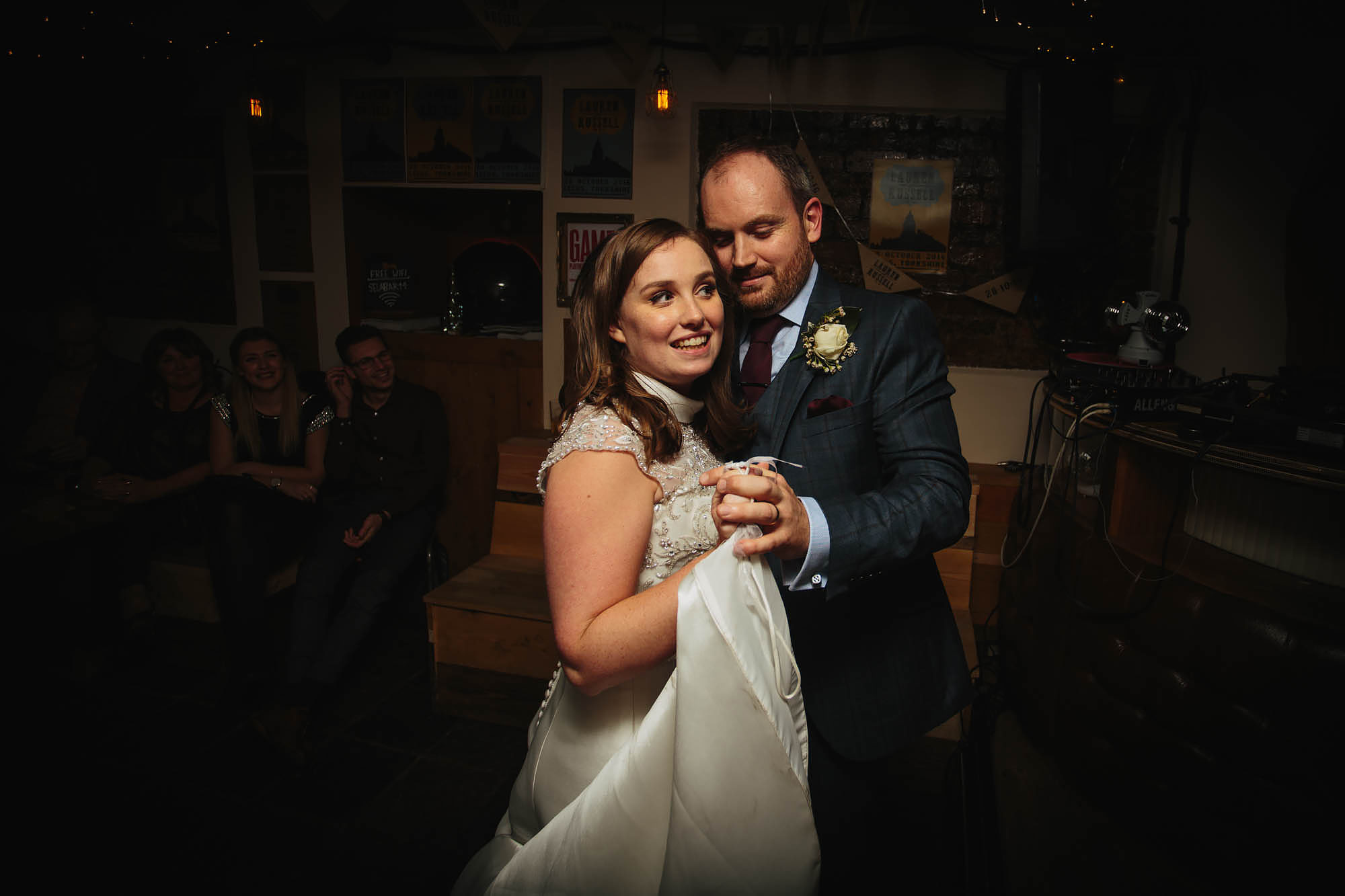 Bride and groom perform their first dance in Leeds Yorkshire