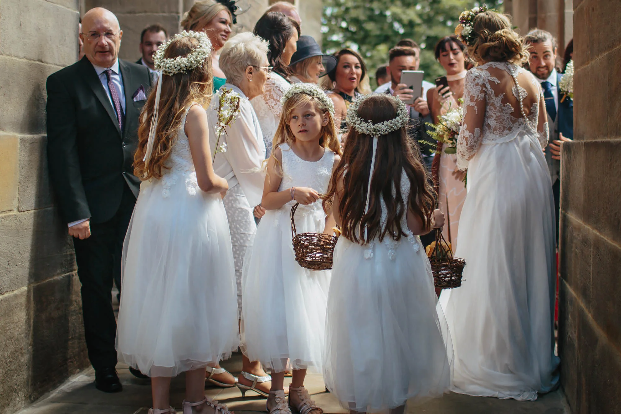 Bridesmaid at a wedding with flowers