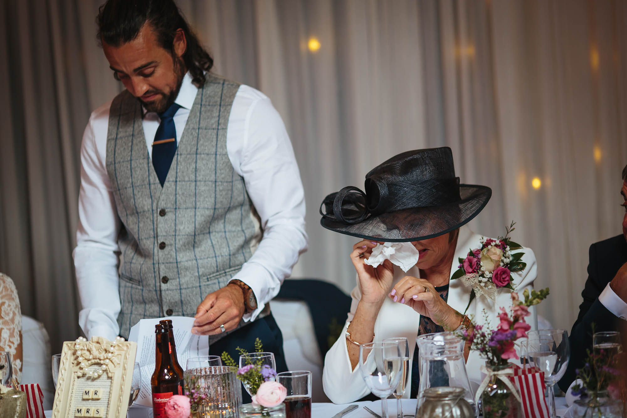 Mother cries at grooms speech on his wedding day