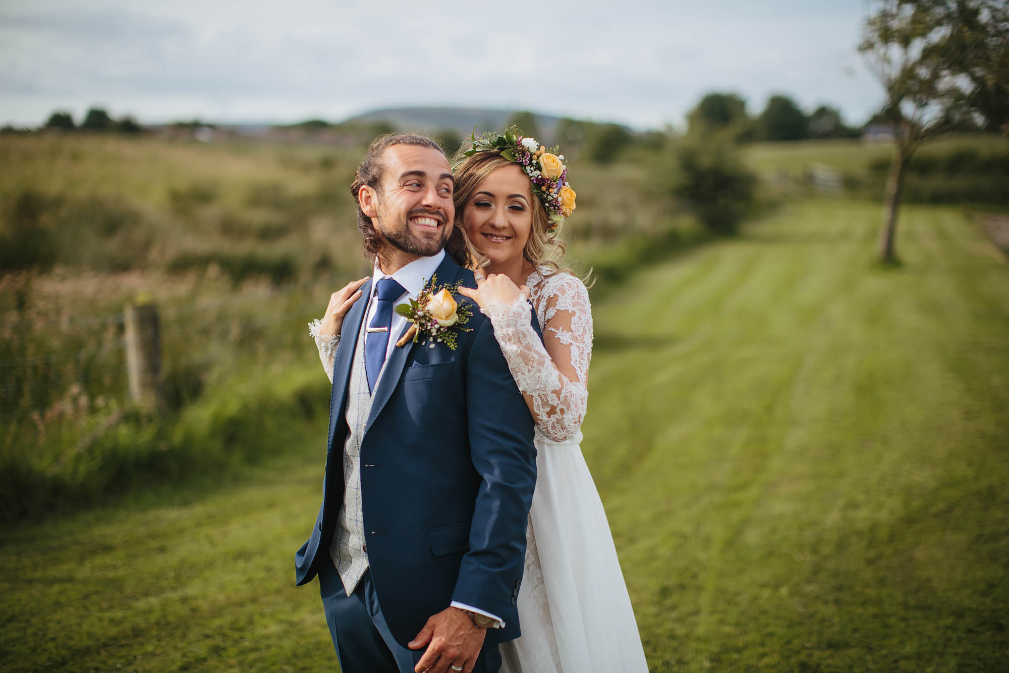 Bride and groom portrait at the Bolholt Country Park