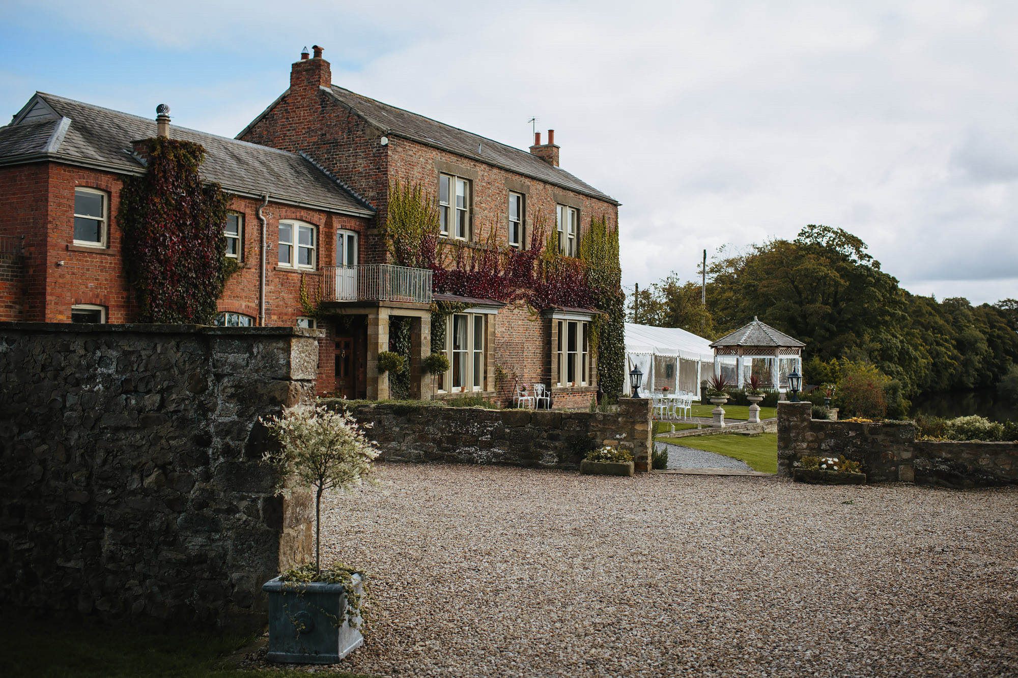 Tanfield House and adjoining marquee