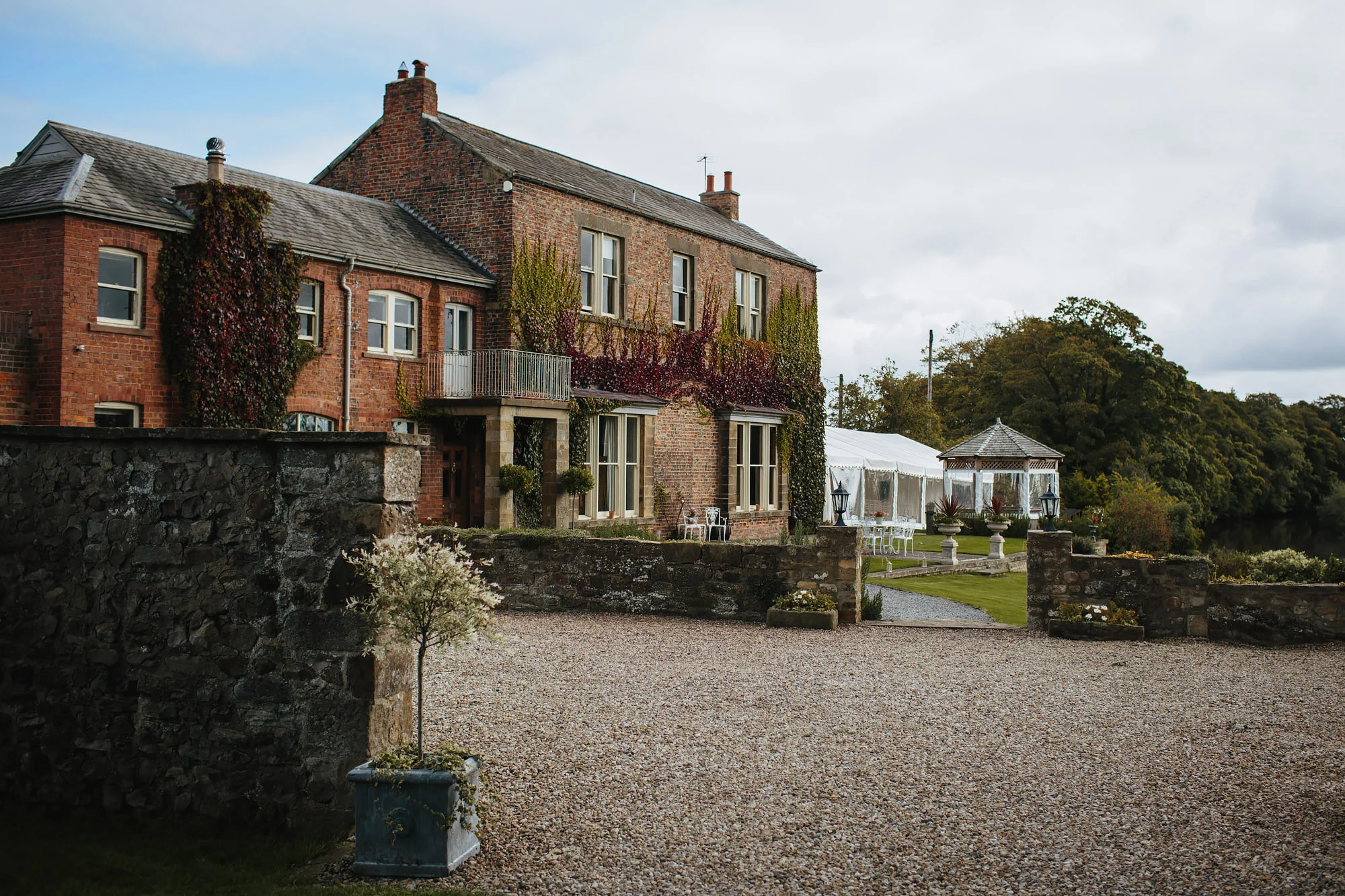 Tanfield House and adjoining marquee