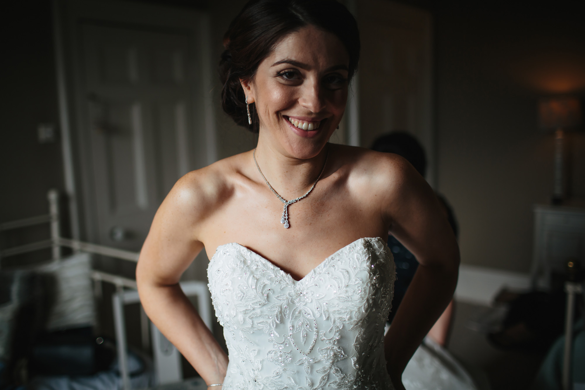 Portrait of bride in her wedding dress