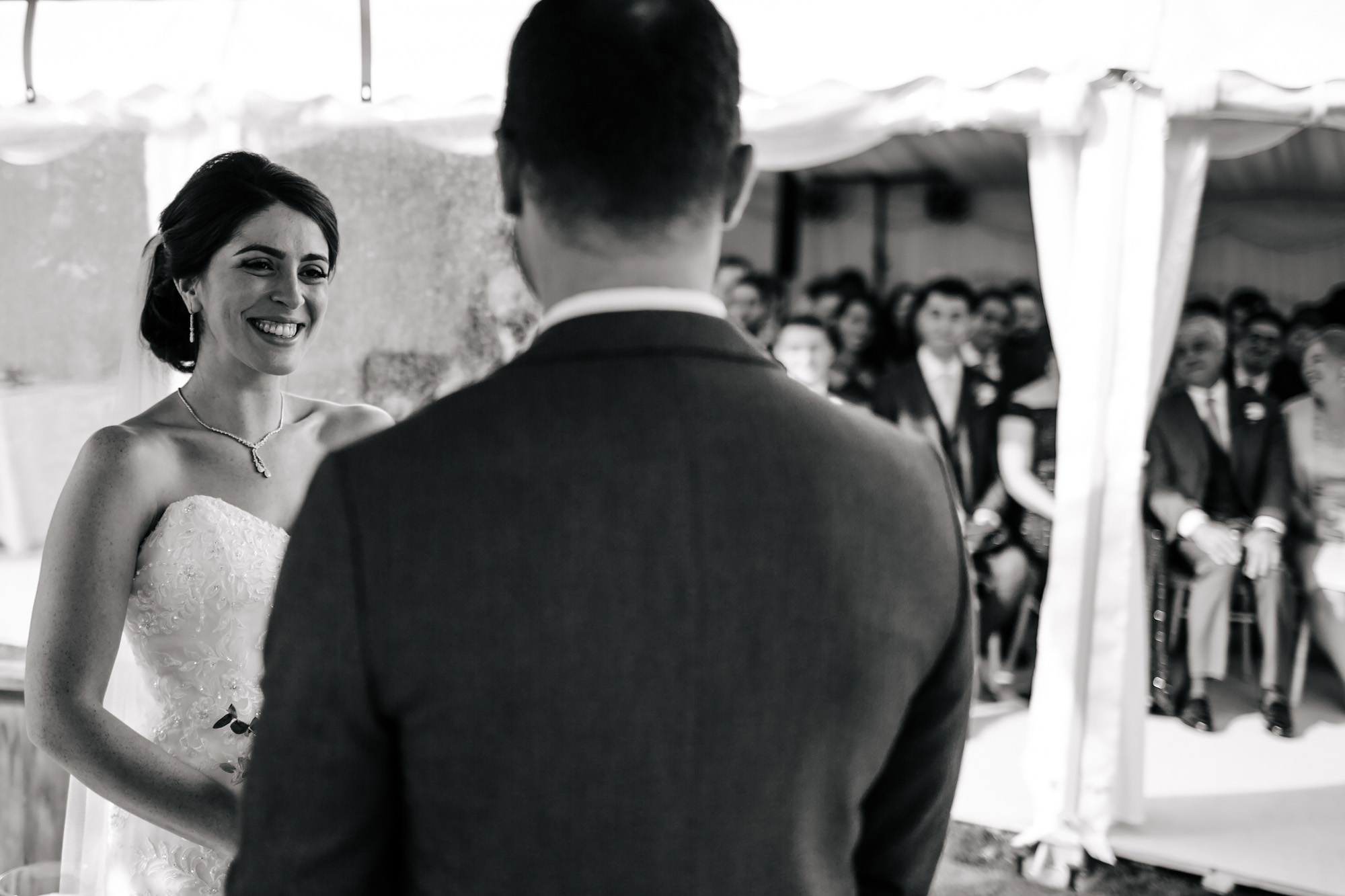 Bride and groom during the wedding ceremony