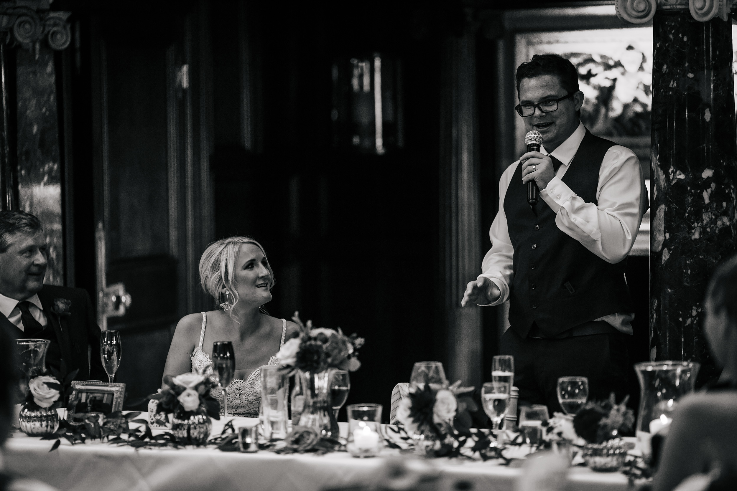 Grooms speech at his wedding at Thornton Manor Cheshire