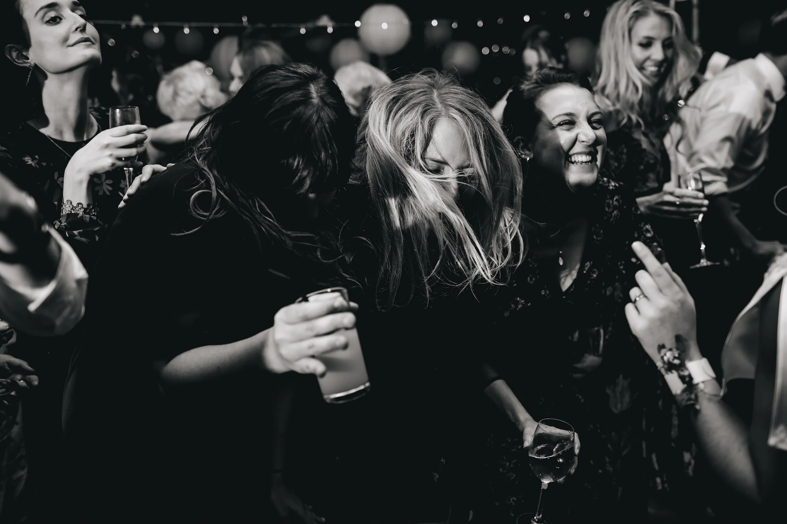 Wedding guests partying in Yorkshire