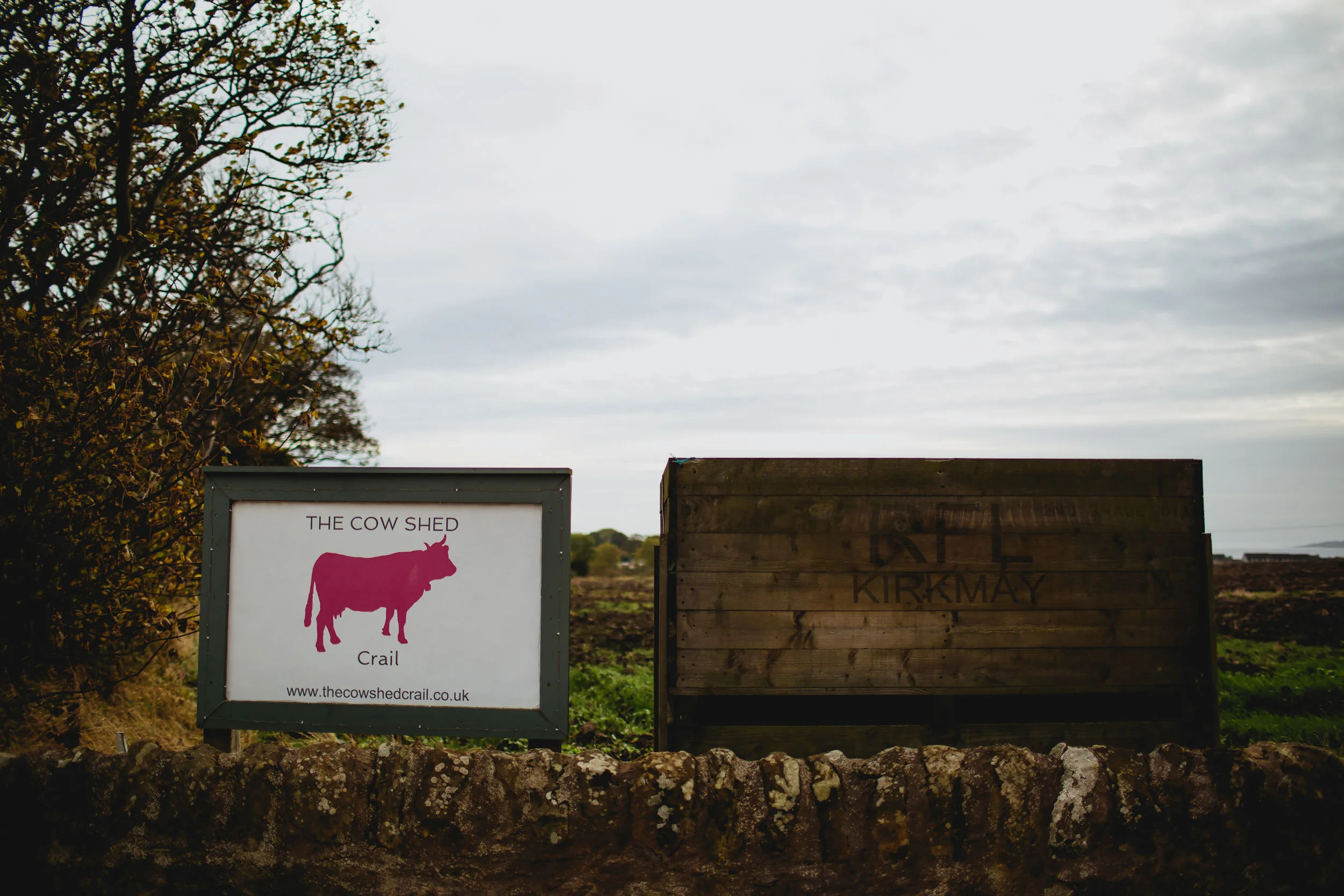 Cow Shed Crail Wedding sign