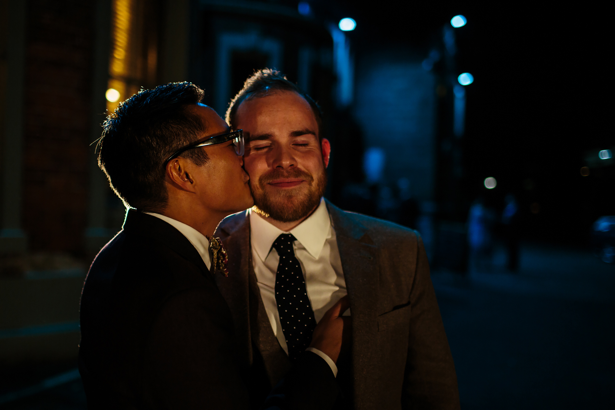 Grooms portrait at a gay wedding at The Faversham Leeds