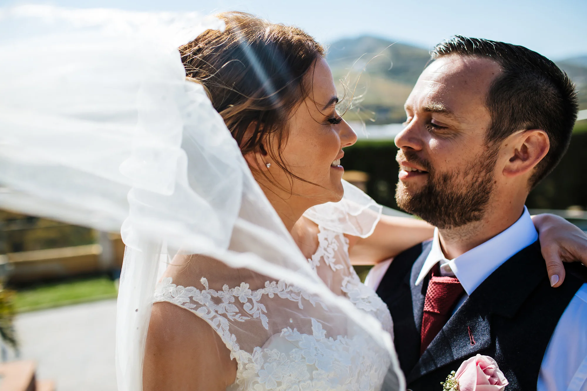 Portrait of bride and groom in Spain Destination wedding