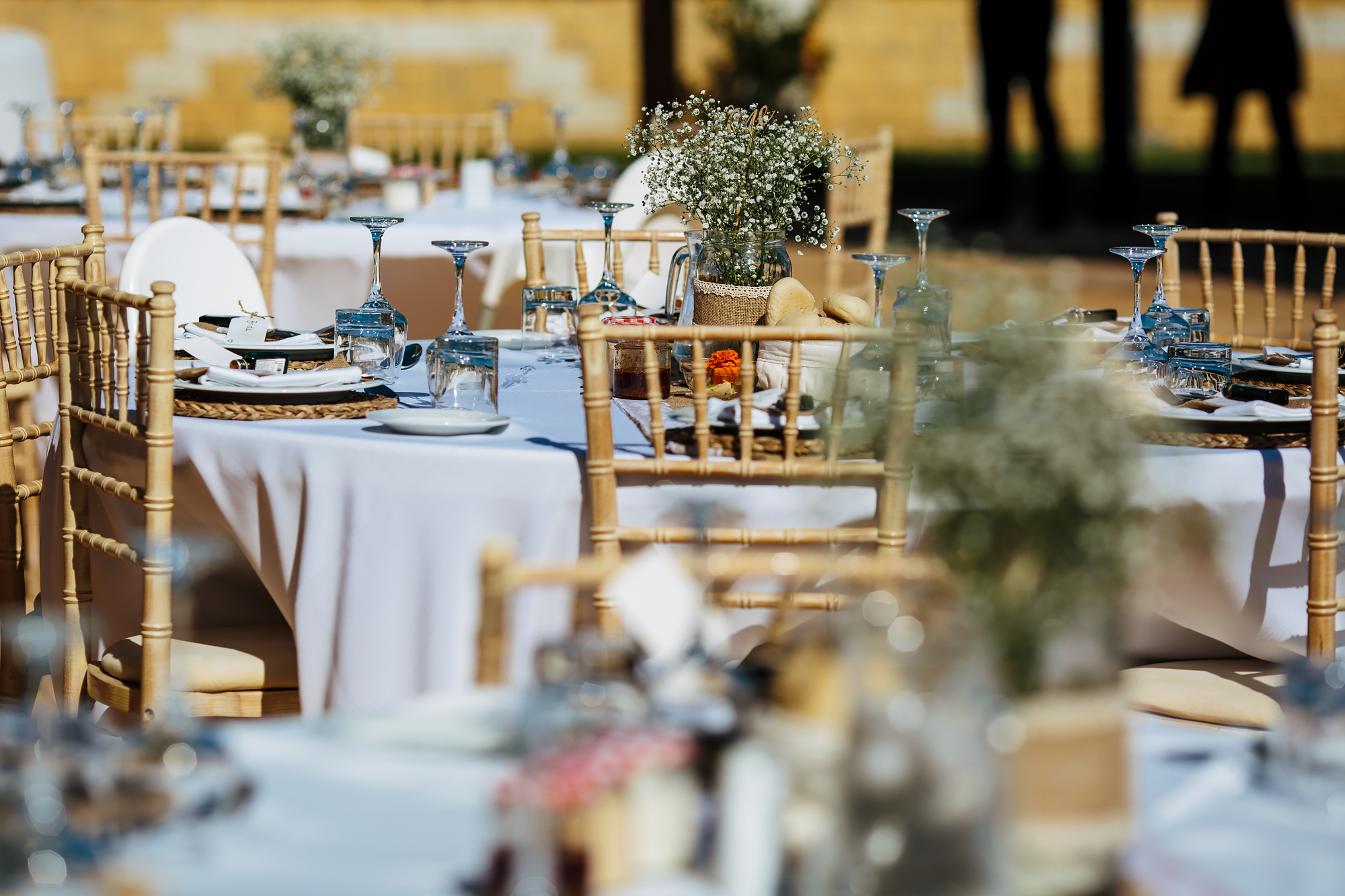 Table details and centrepieces at Cortijo Maria Luisa Nerja Spain