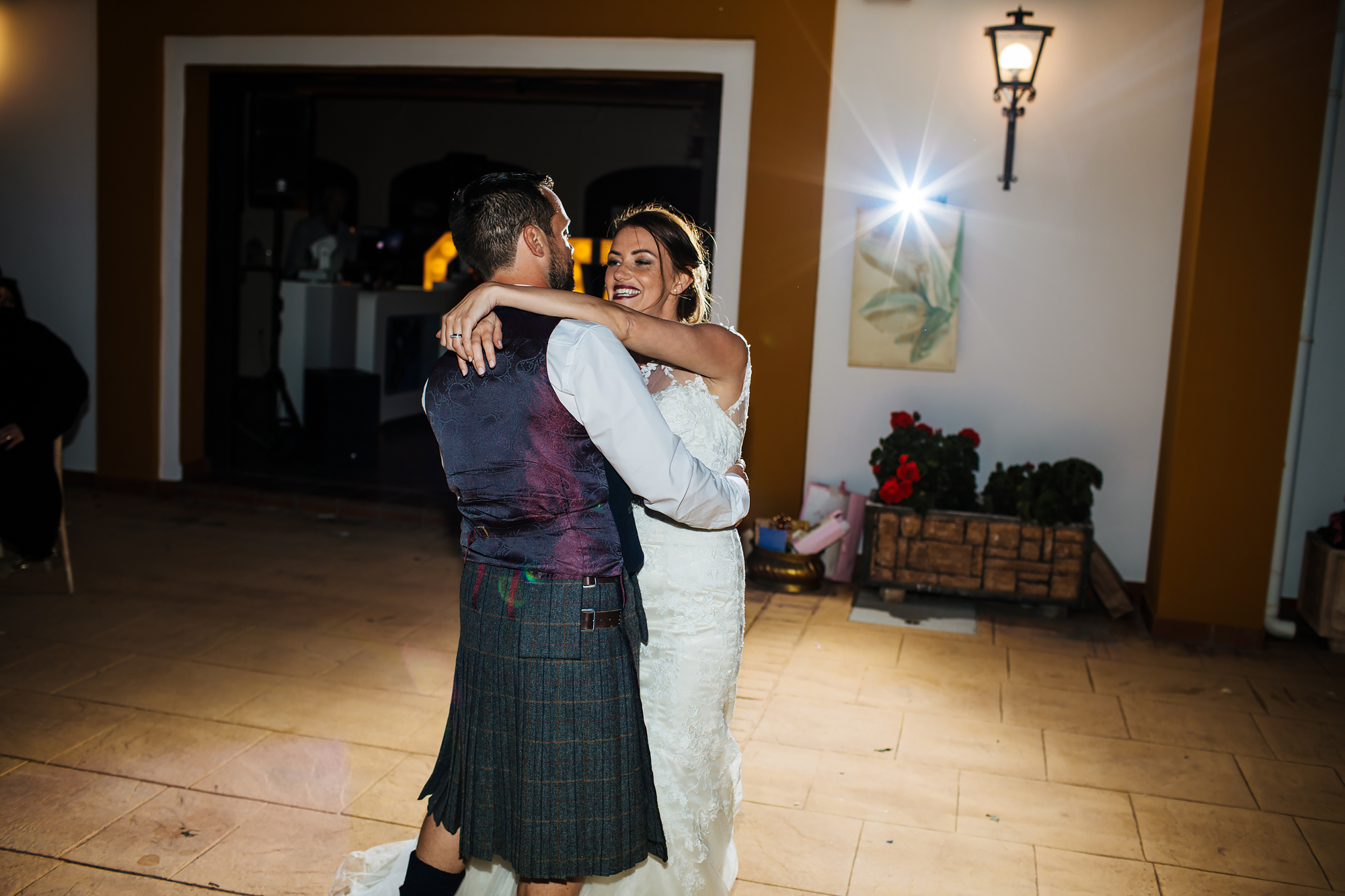 Bride and groom's first dance in Nerja Spain