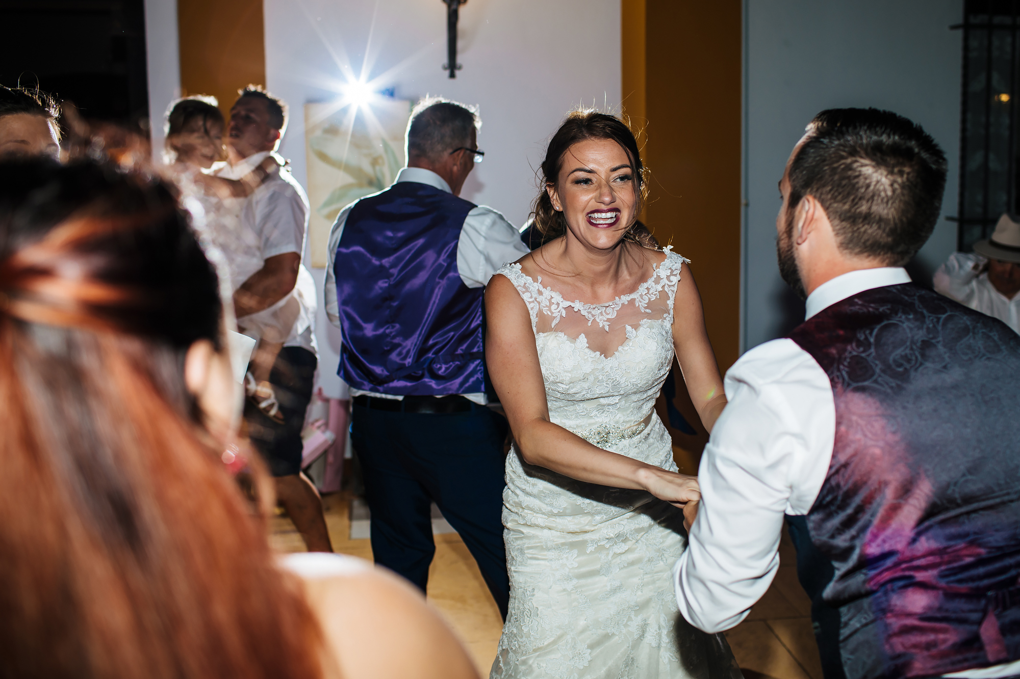 Dancing at a wedding in Nerja Spain