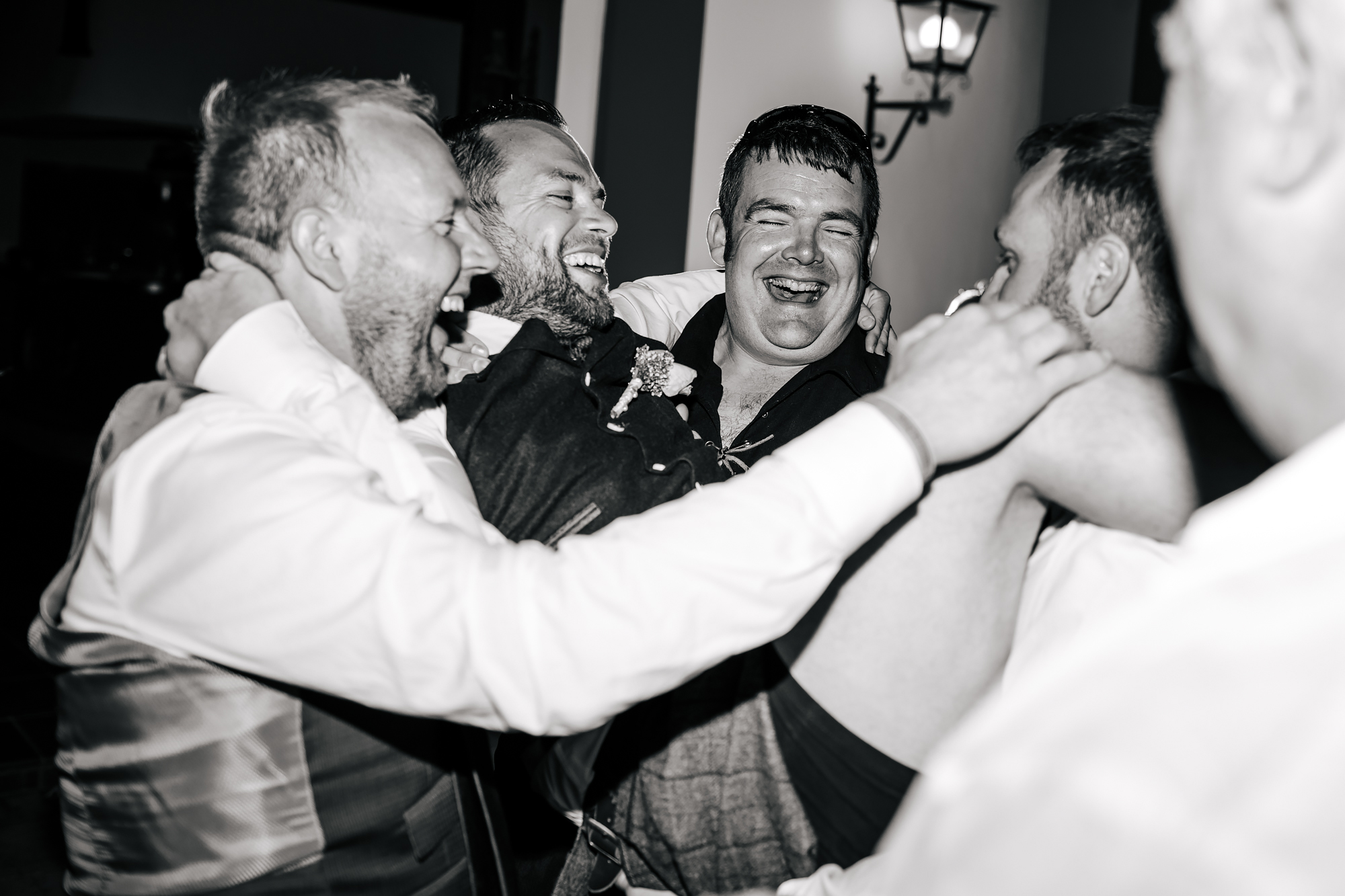 Wedding guests having fun in Spain