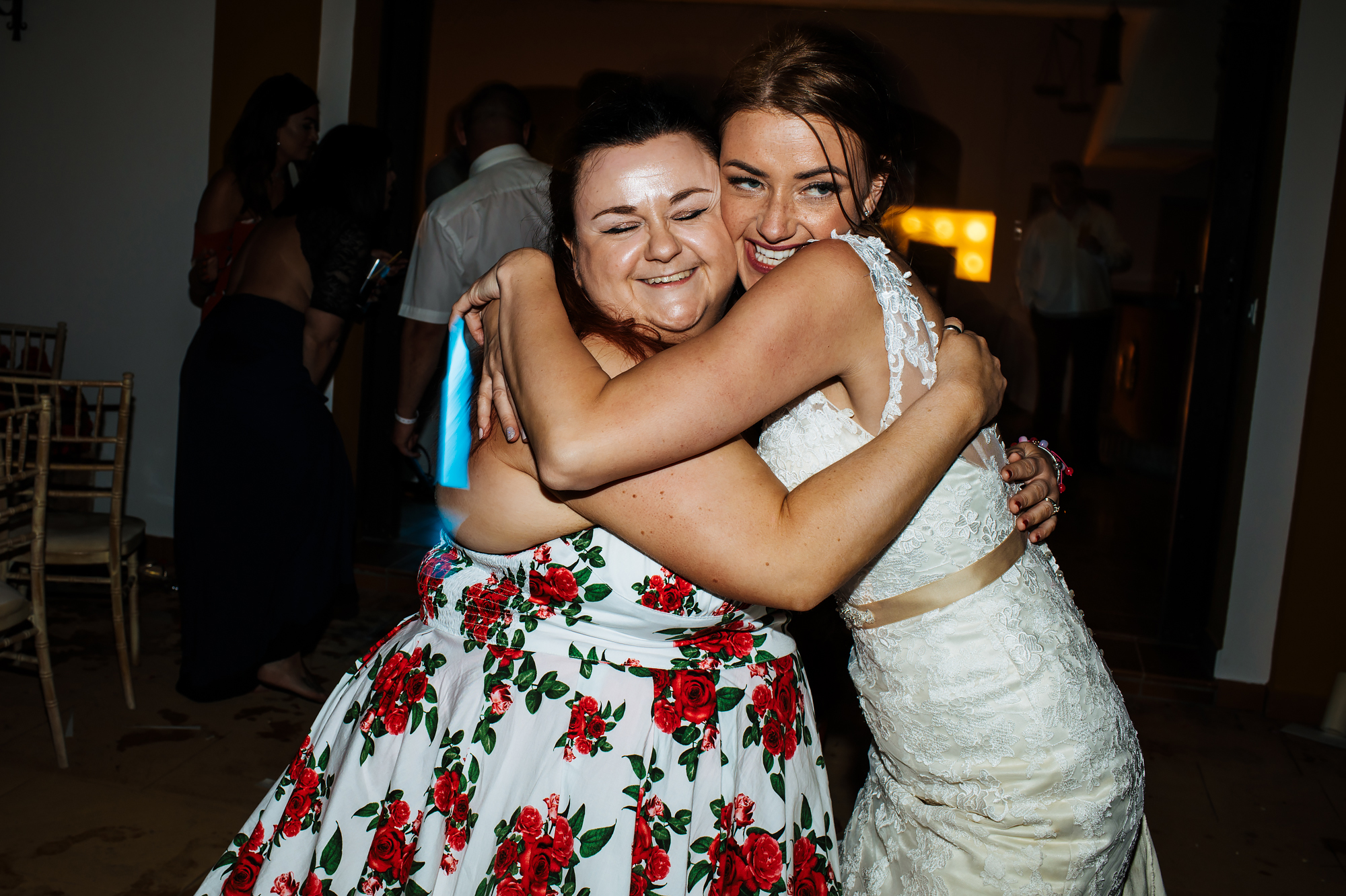 Bride and her friend at a Spanish wedding