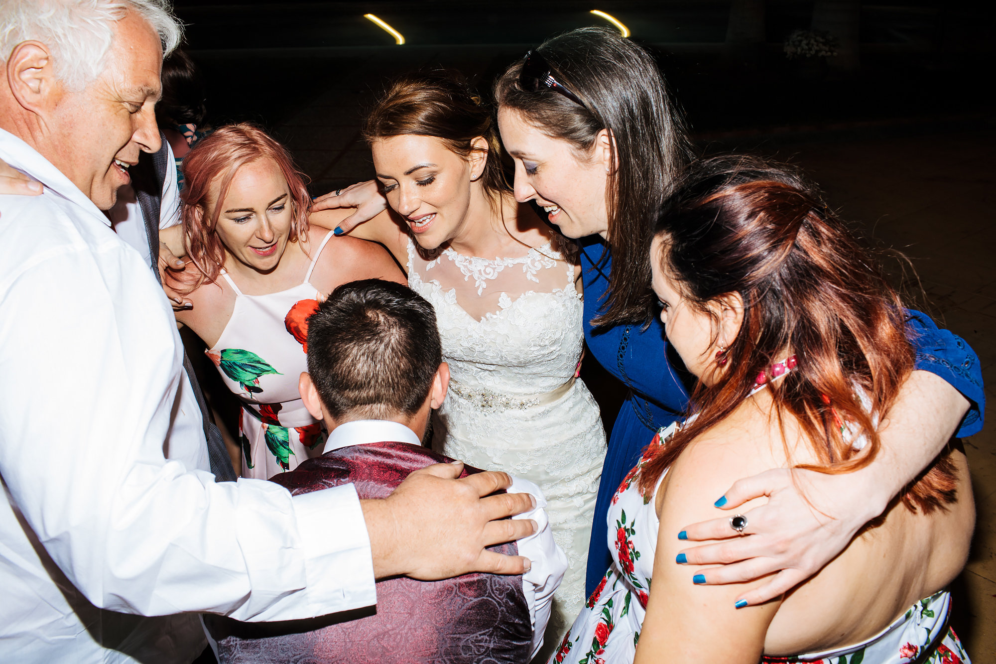 Bride and friends dancing in Costa Del Sol wedding