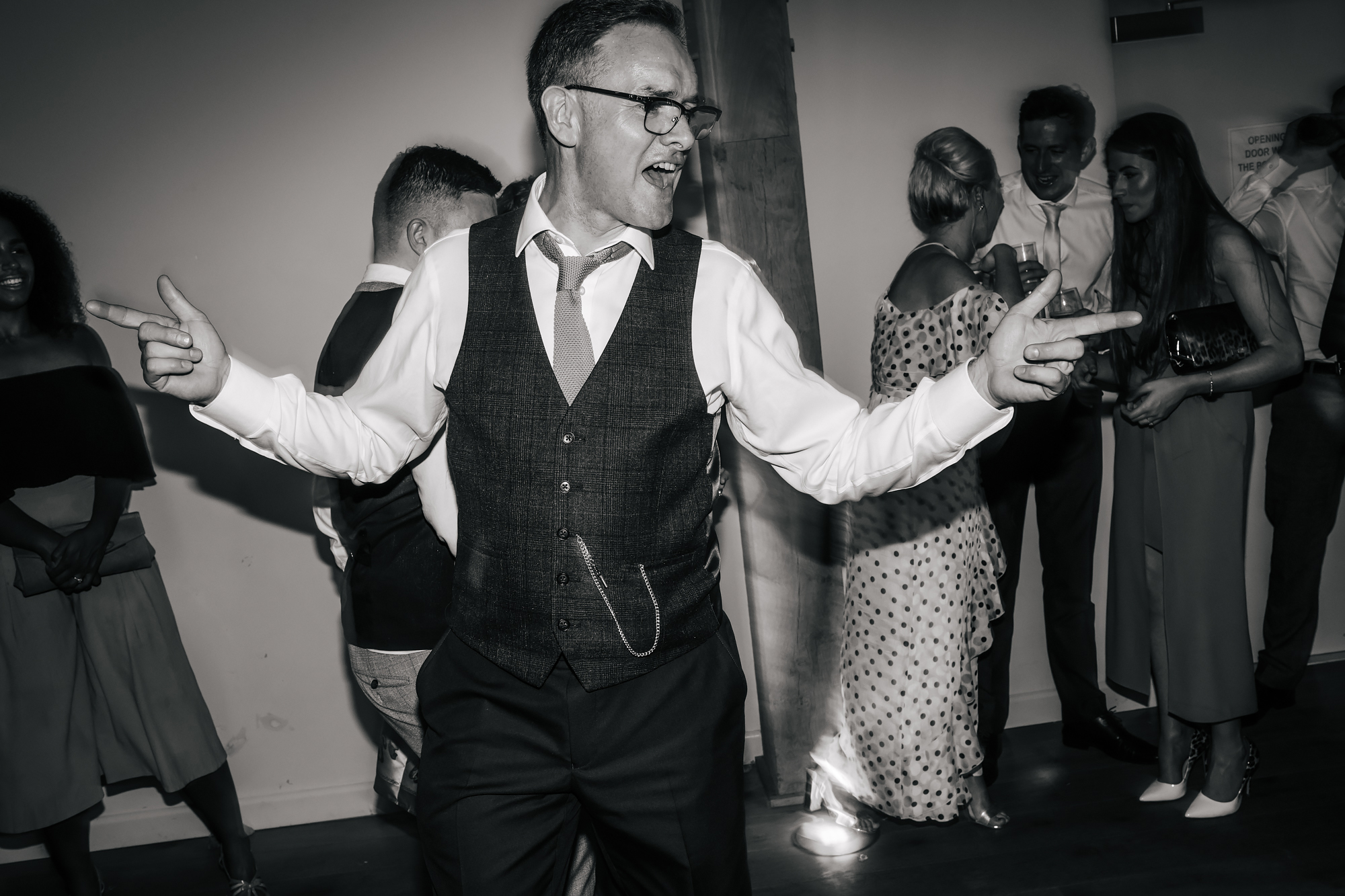 Dad dancing at a wedding in Shropshire