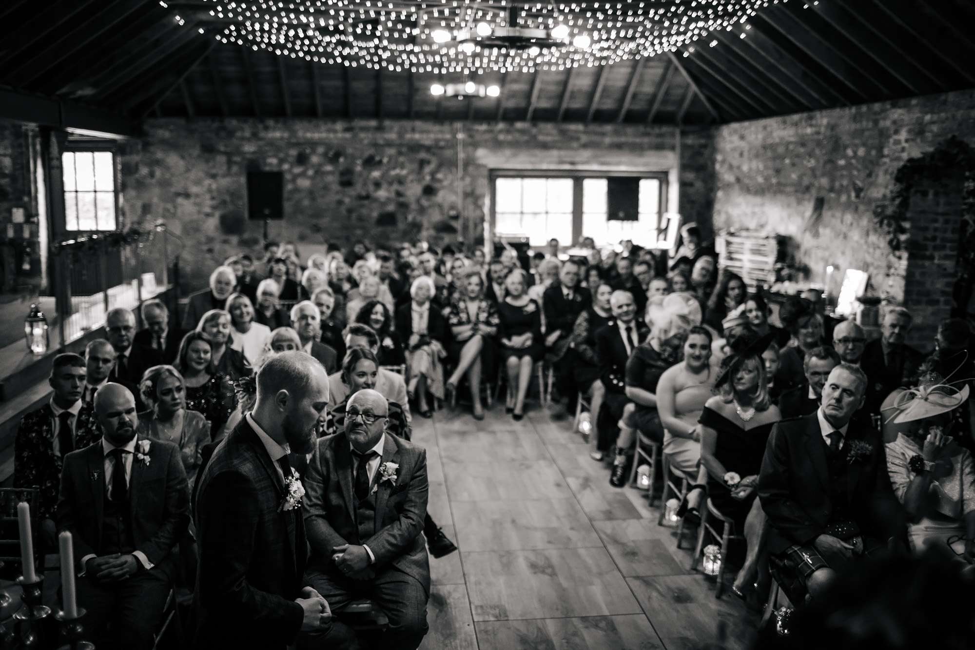 Groom saying his vows at a wedding in Yorkshire