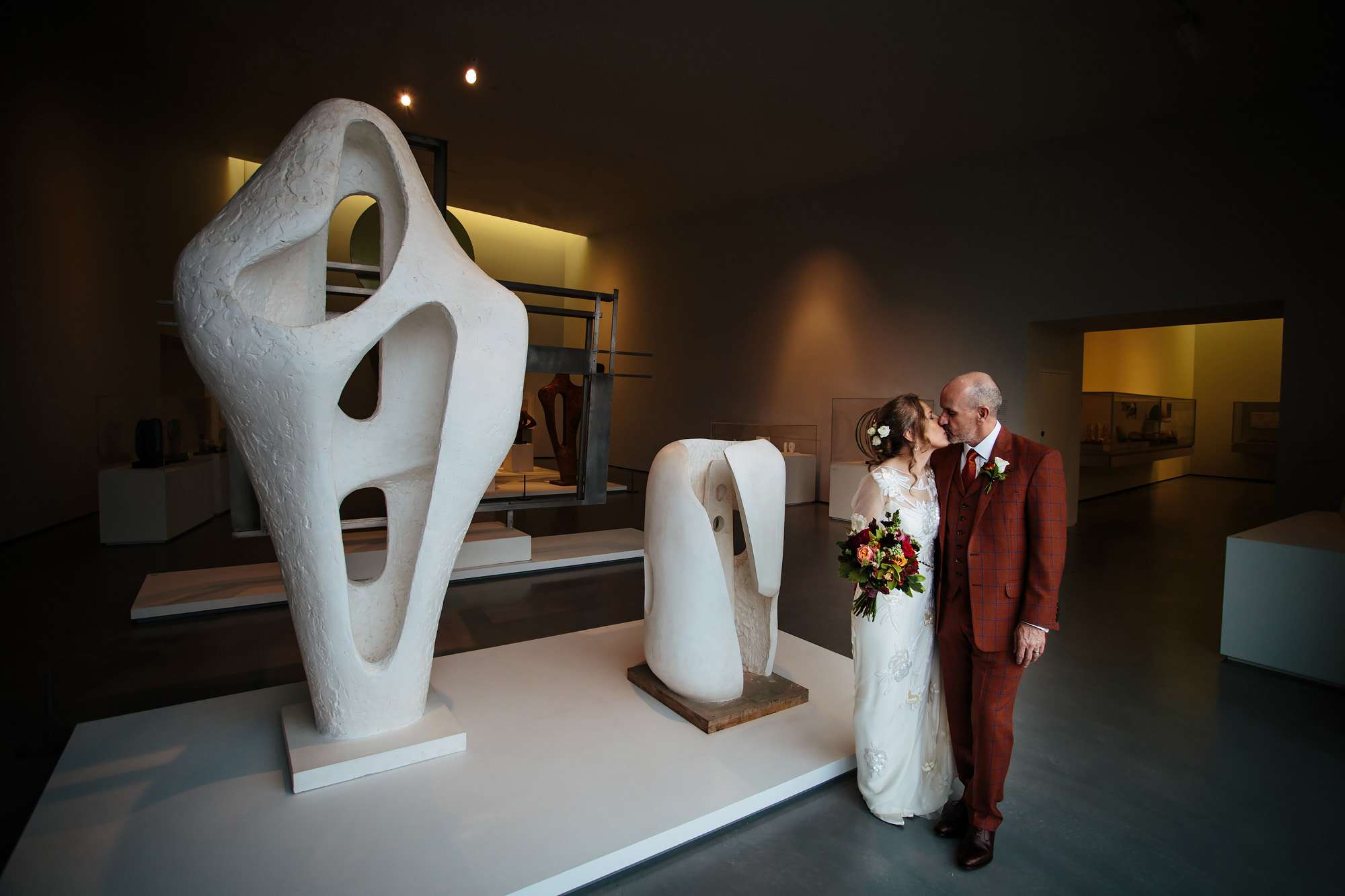 Wedding Couple in Art Gallery Hepworth