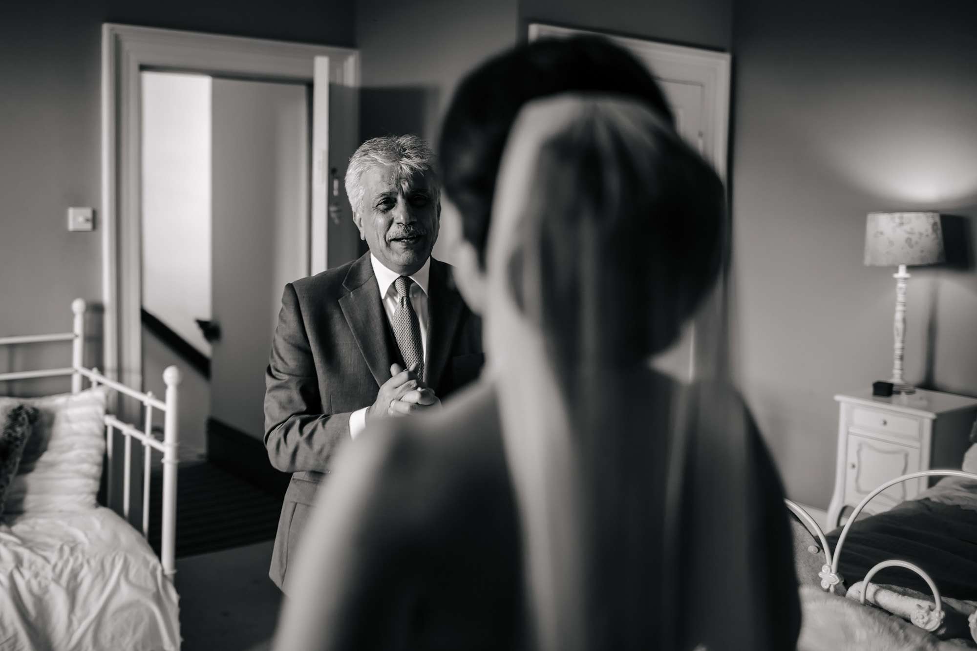 Dad cries seeing the bride for the first time in her wedding dress