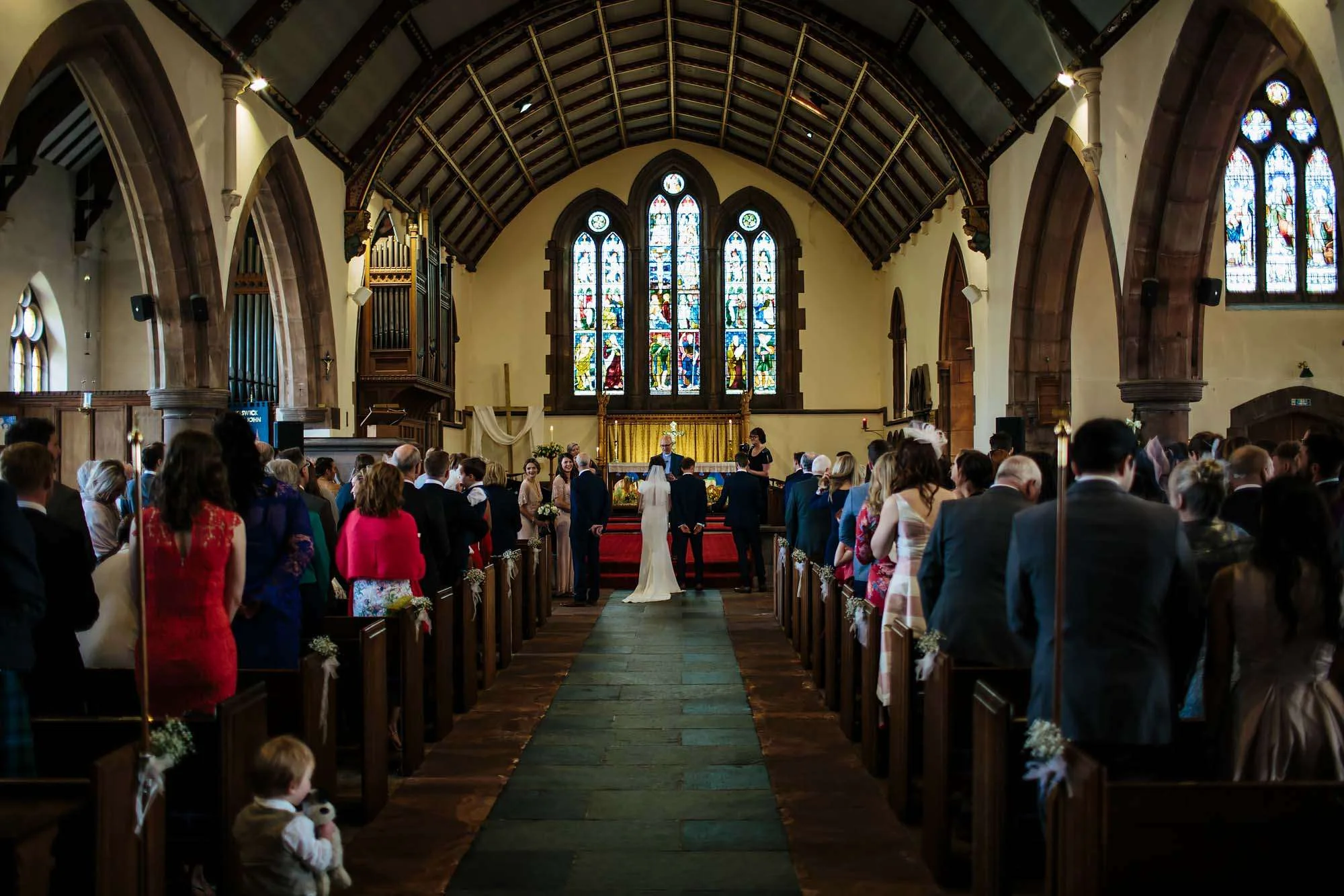 Keswick church interior at a wedding