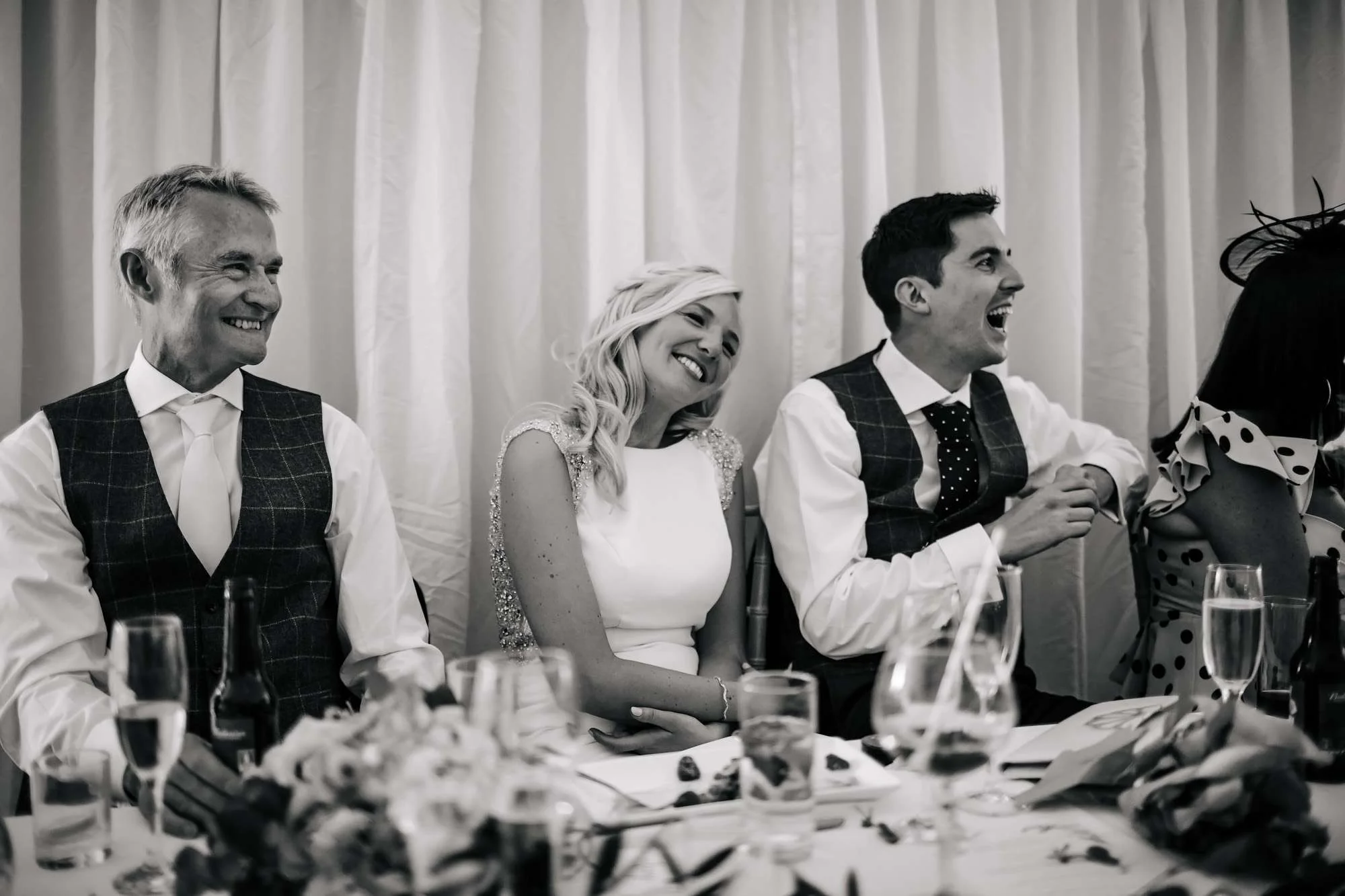 Funny reactions to the speeches at a Leeds Wedding