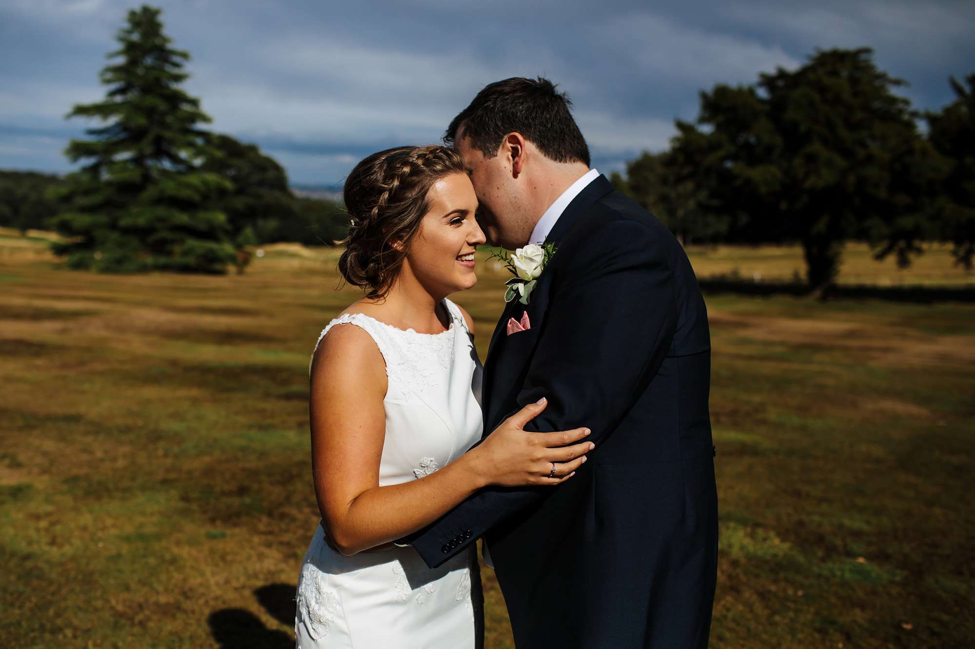 Bride and groom portrait at a Fixby Hall wedding