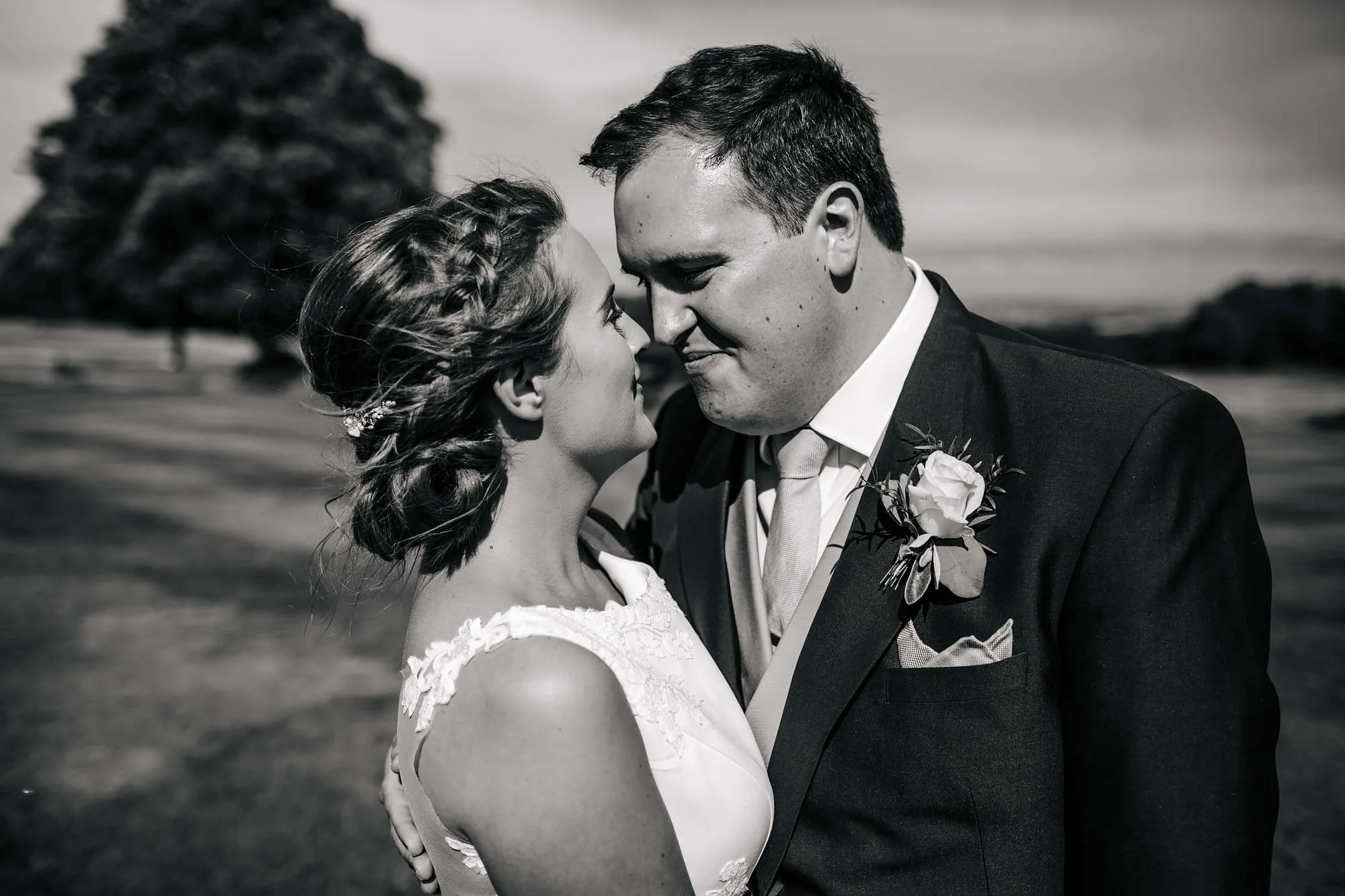 Bride and groom at a Yorkshire wedding