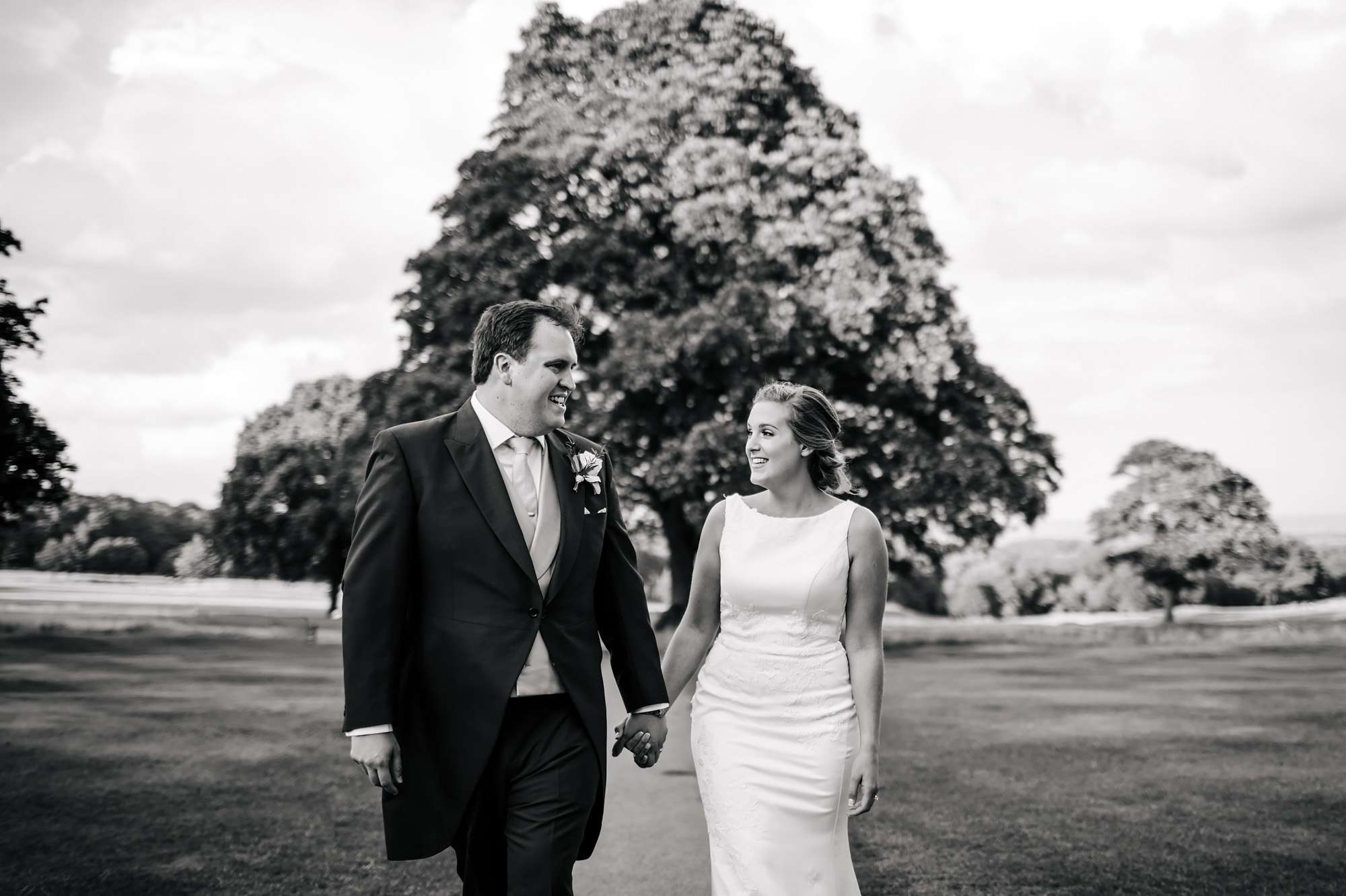 Bride and groom portrait at Fixby Hall