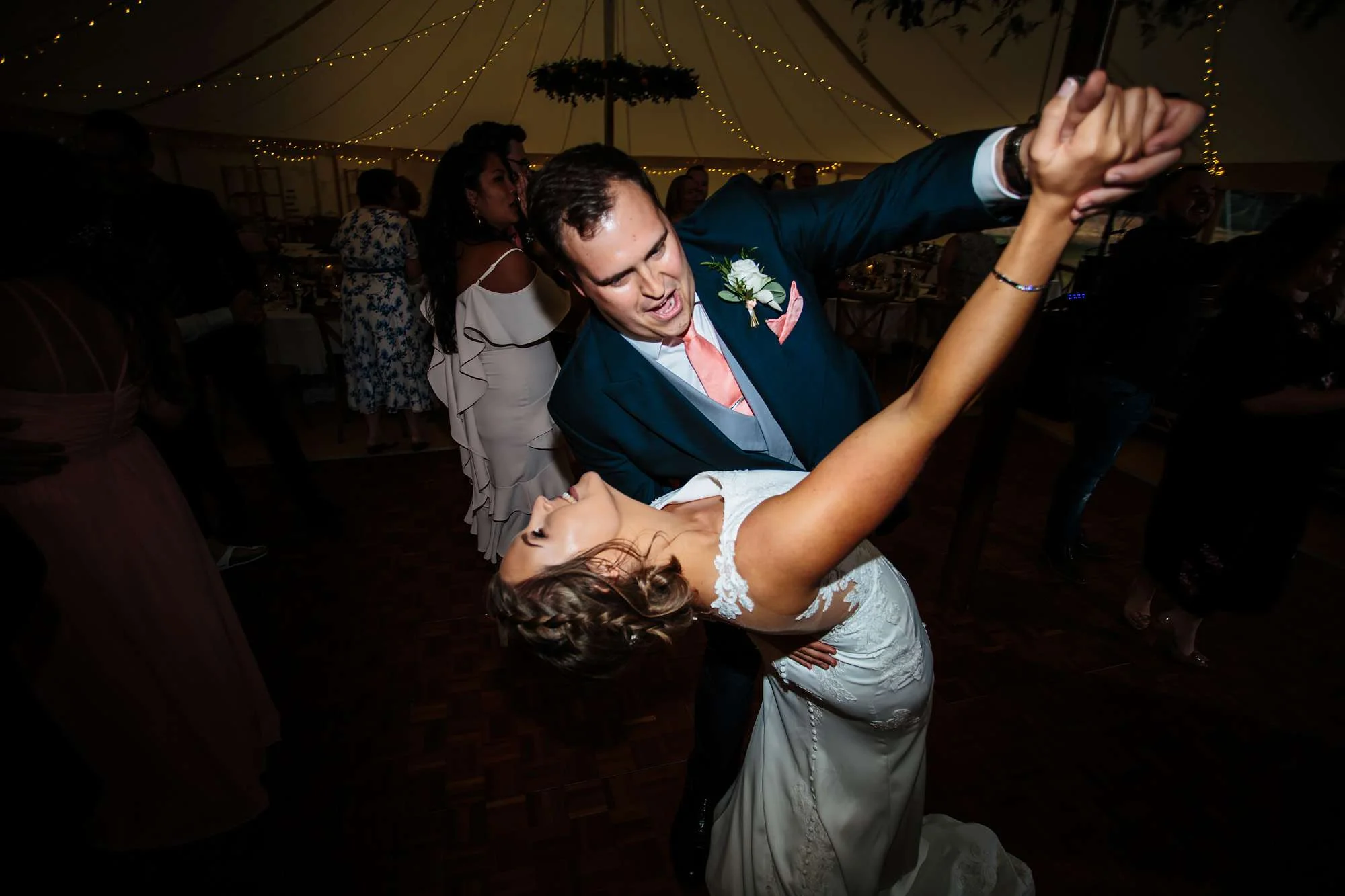 Bride and groom performing their first dance in Huddersfield