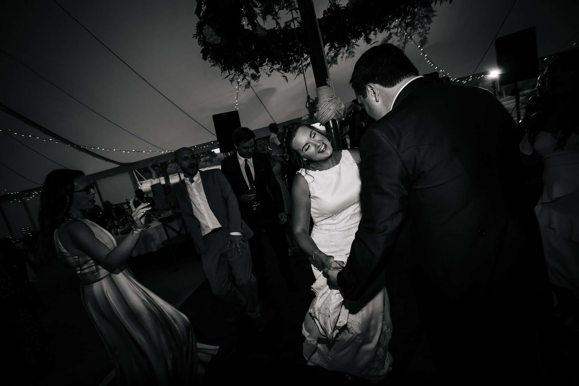 Bride and groom dancing at their wedding at Fixby Hall