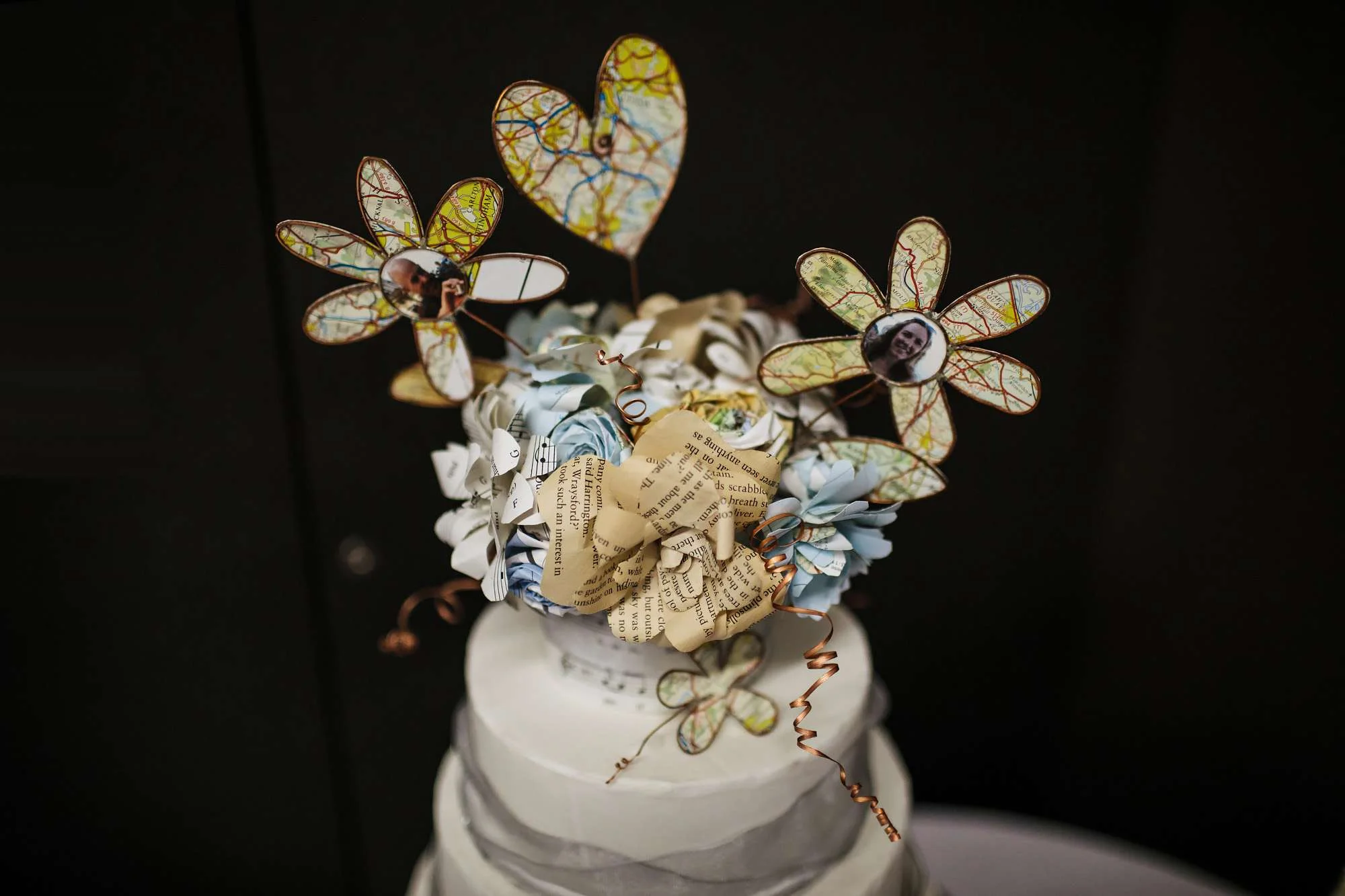 Close up shot of a wedding cake decorations