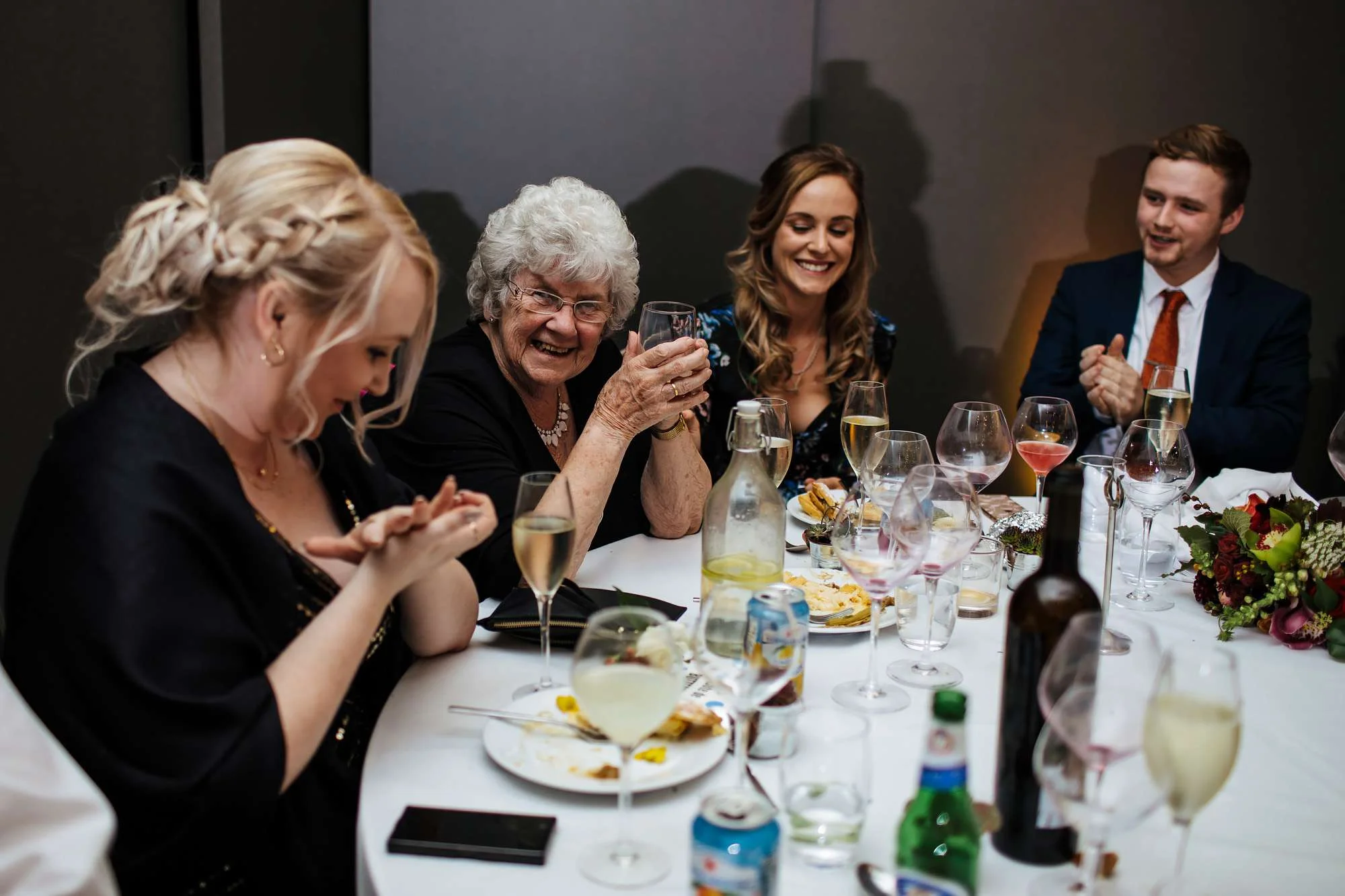 Wedding guests at Hepworth Art Gallery