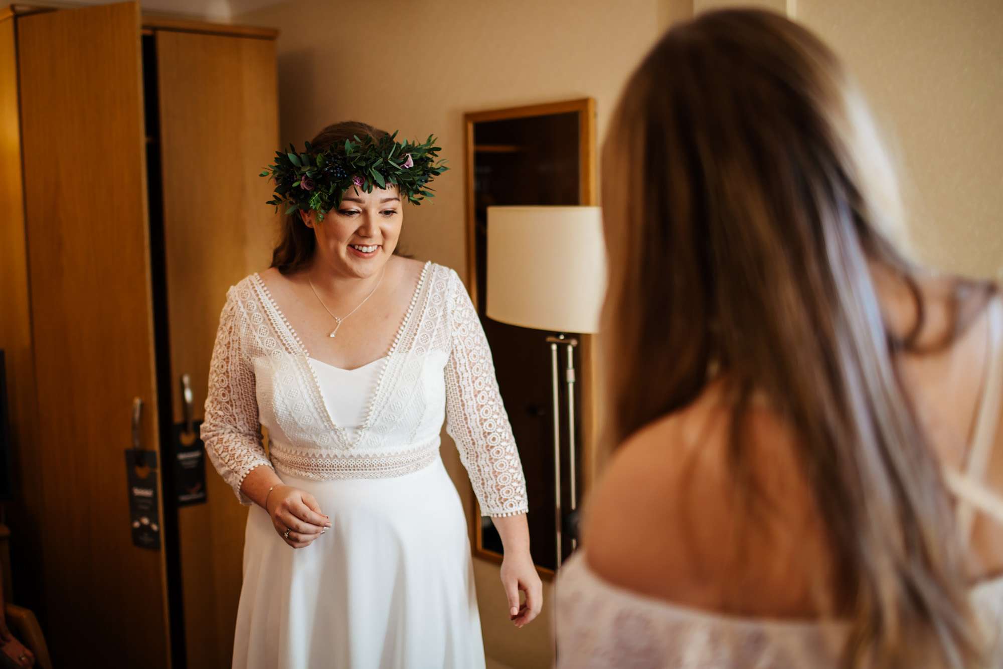 Bride getting ready for her wedding in Leeds