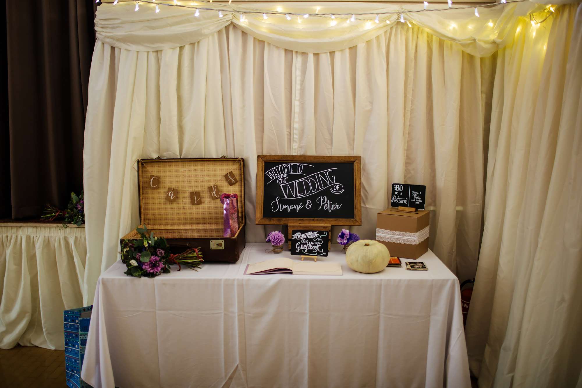 Wedding details at East Keswick Village Hall