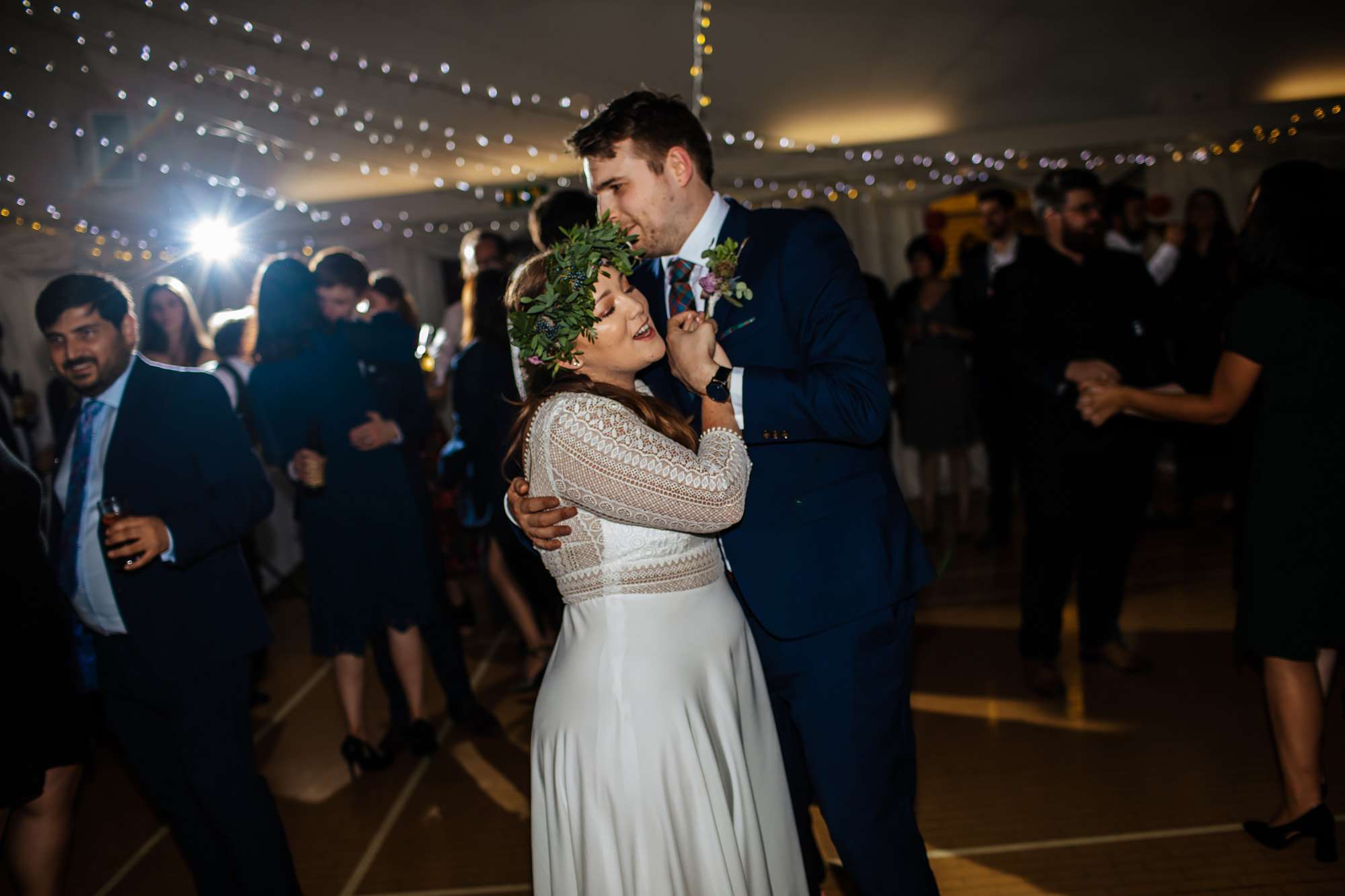 First dance at a wedding at East Keswick Village Hall