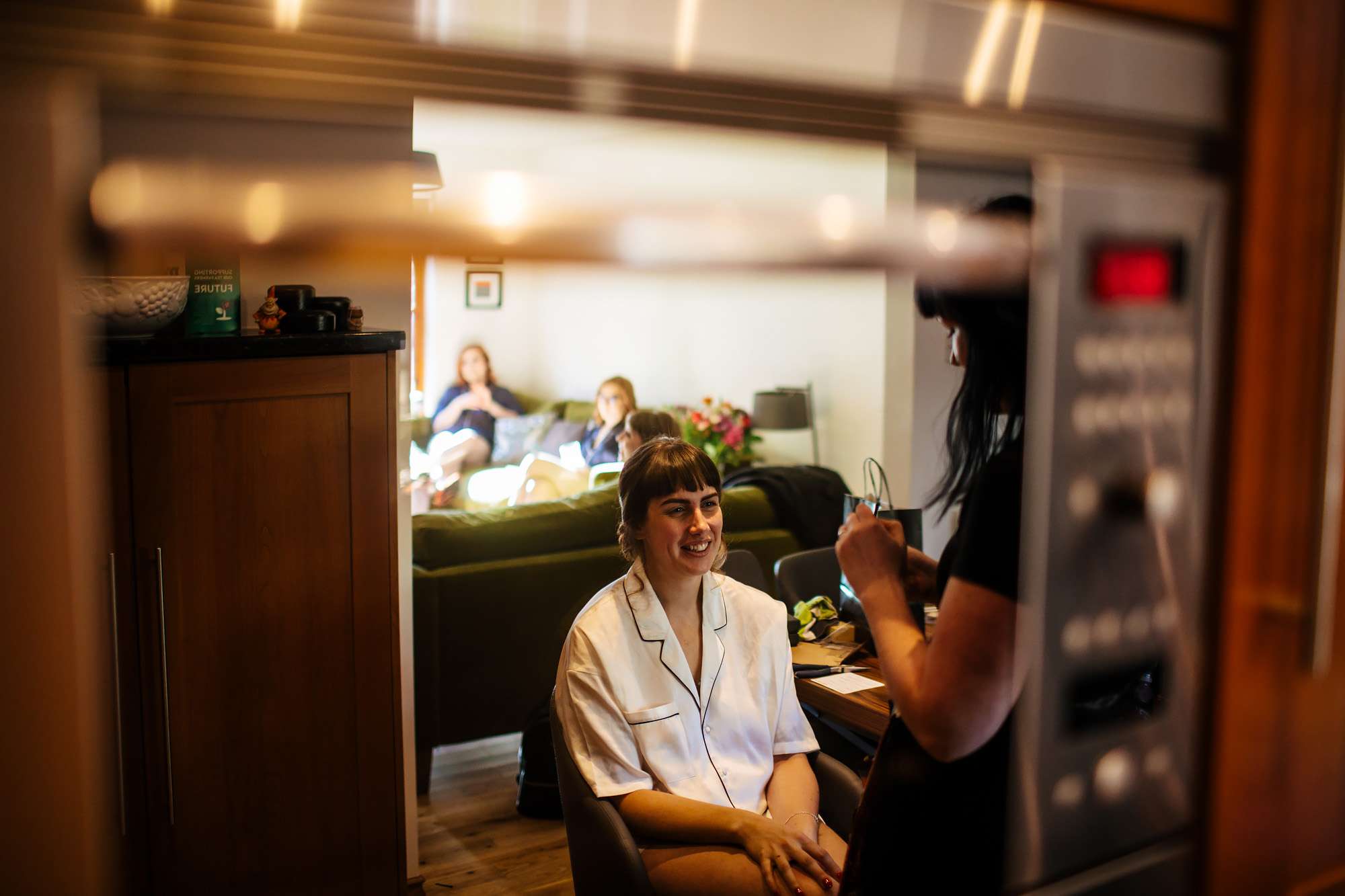 Bride getting ready for her wedding in Scotland