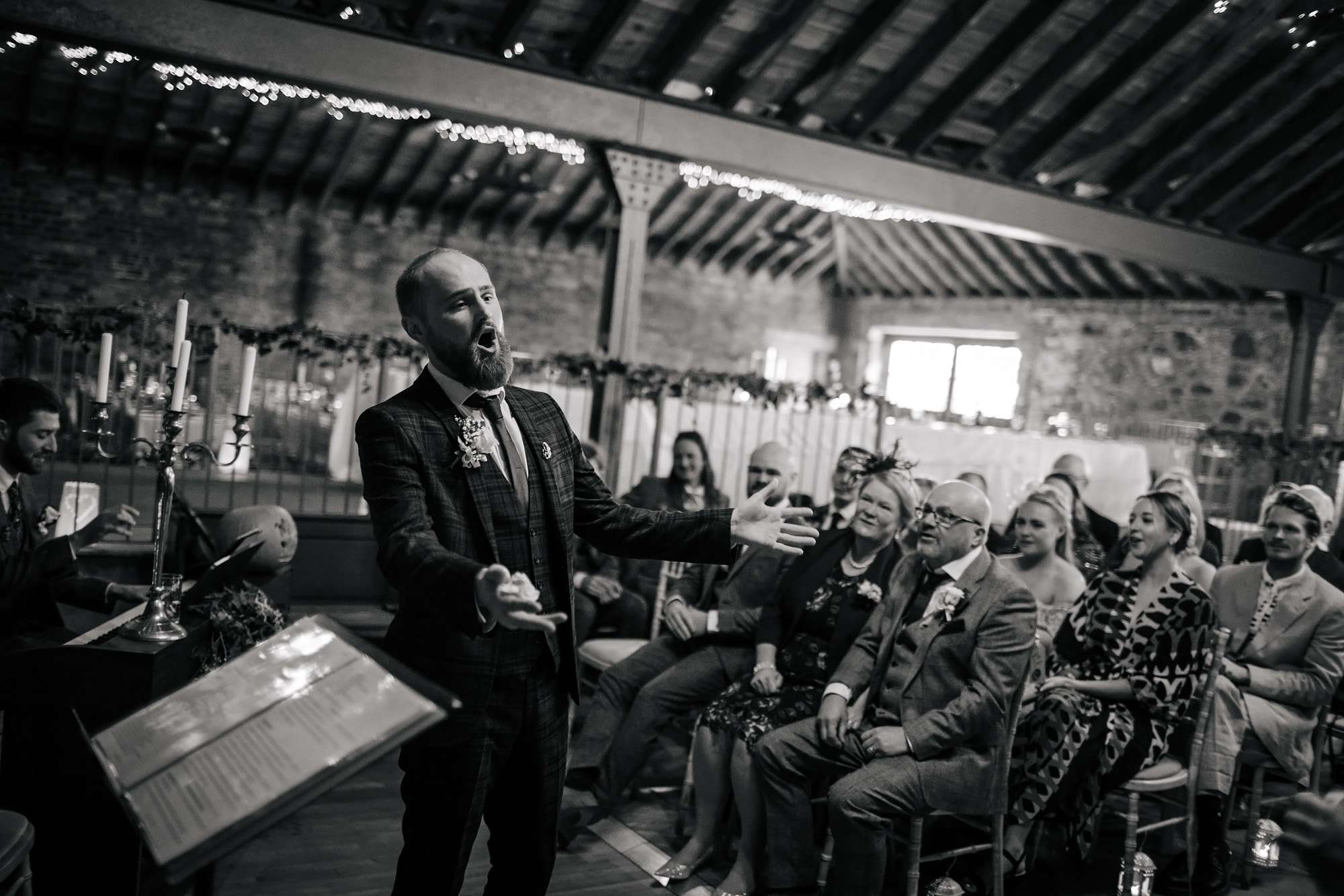 Groom singing his wedding vows in Fife