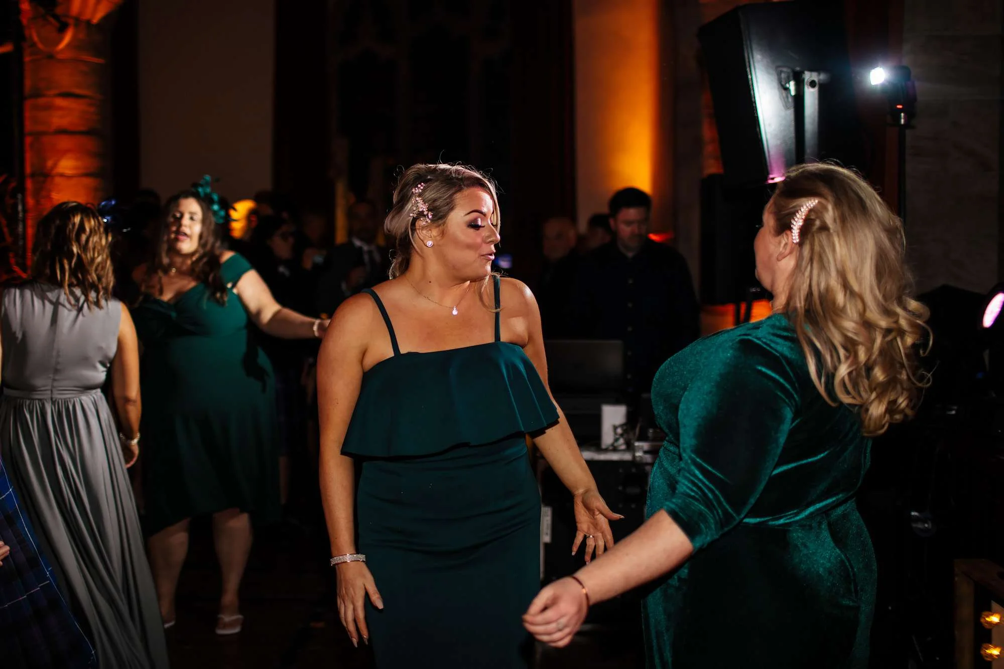 Bridesmaids dancing at a Crail wedding