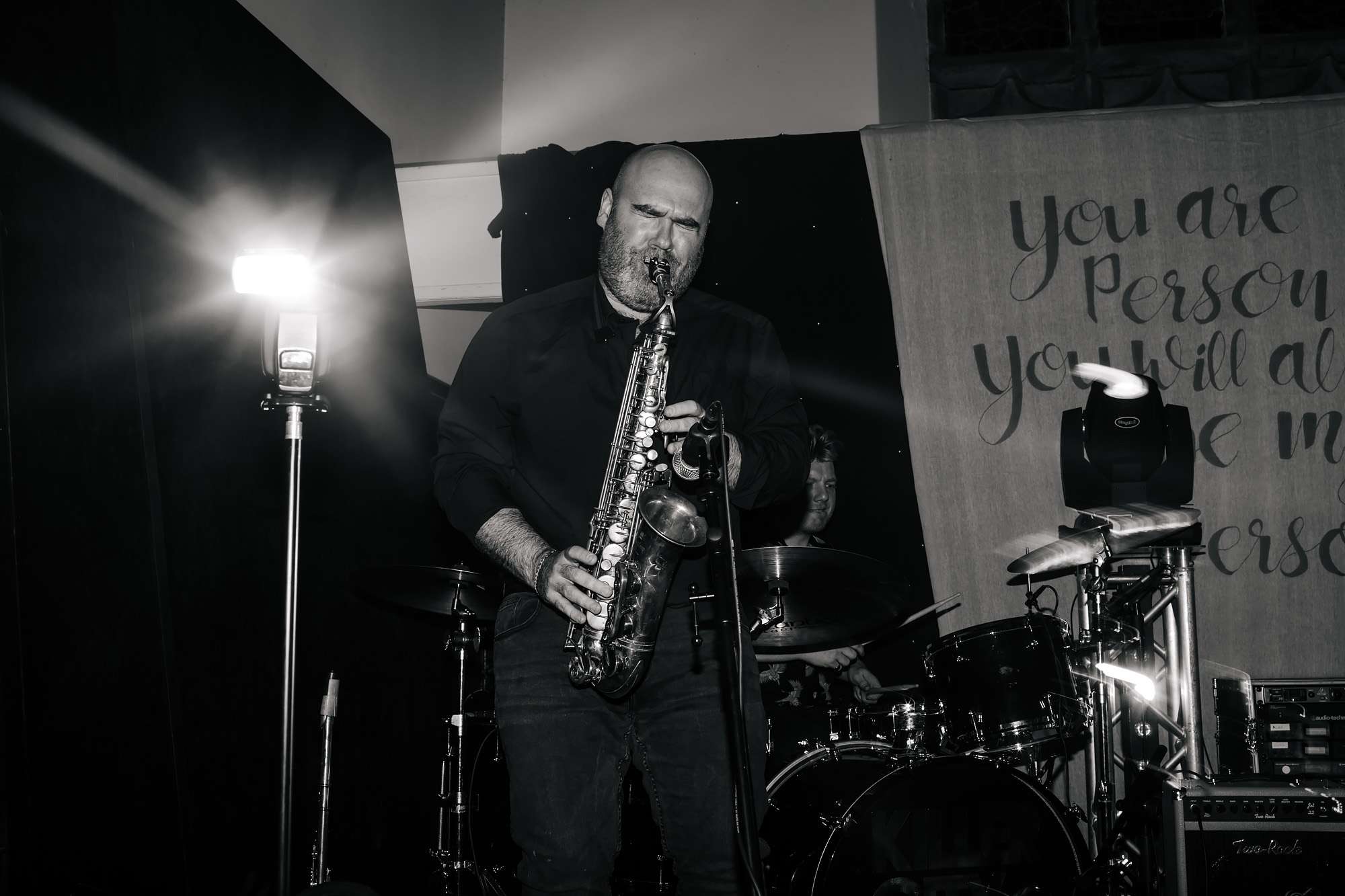 Saxophone playing at a wedding