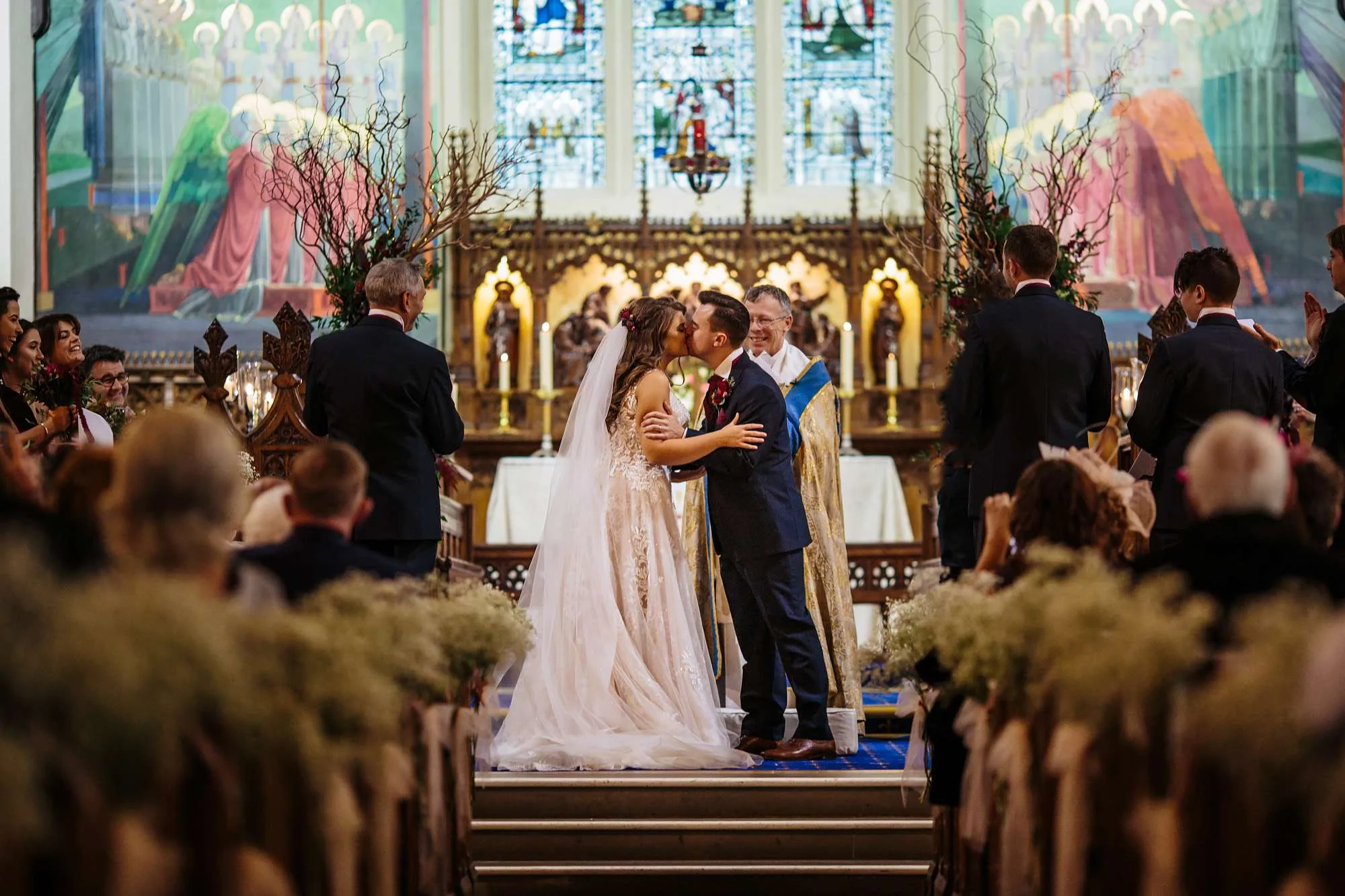 First kiss at a wedding in Blackpool