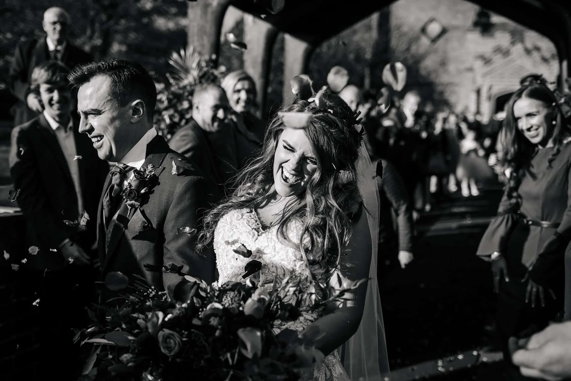 Confetti shot at a church wedding in Blackpool