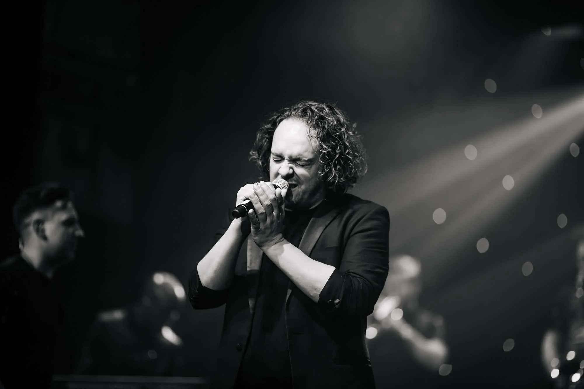 Singer at a wedding on stage