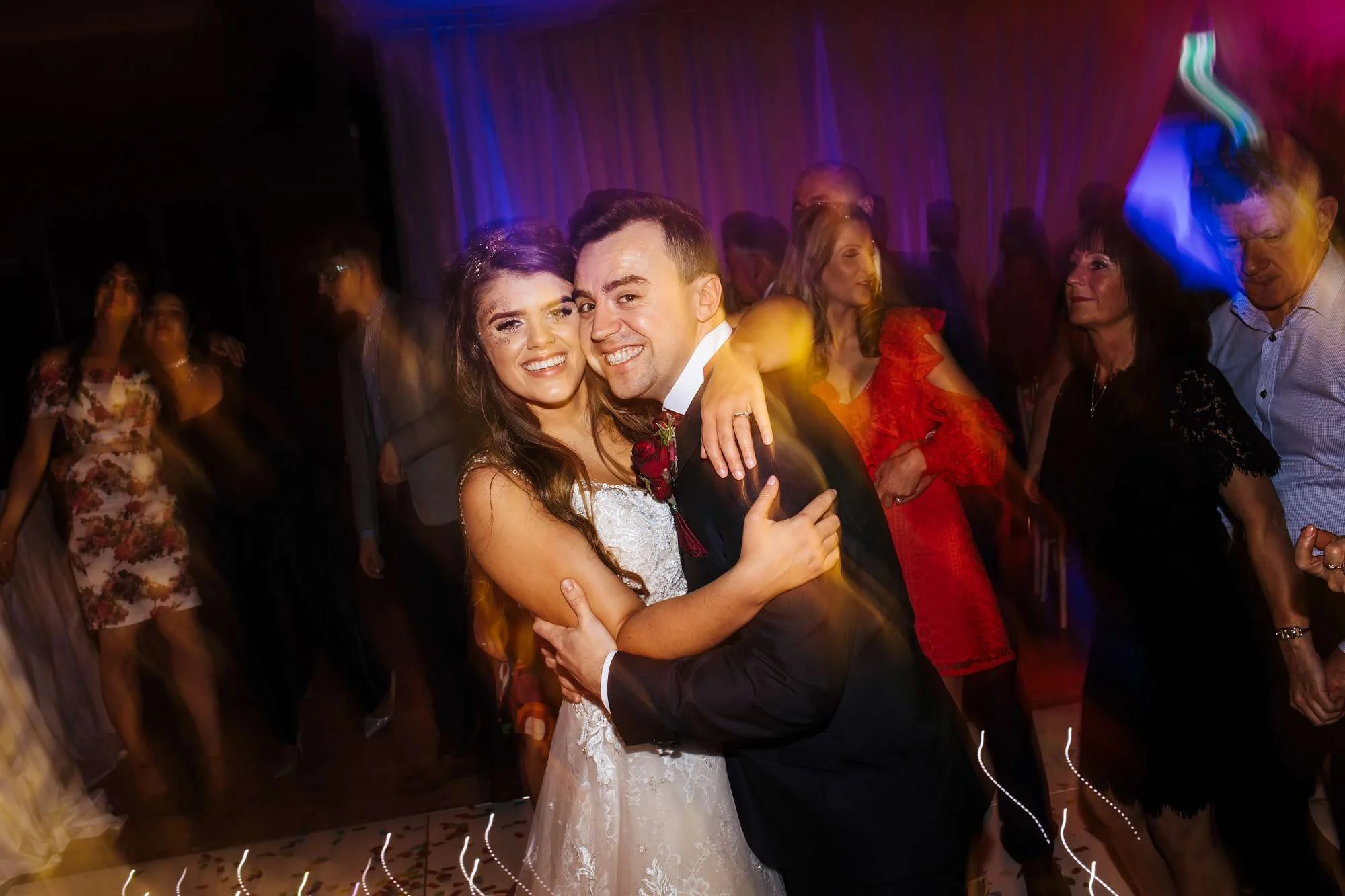 Bride and groom dancing at their wedding in Blackpool